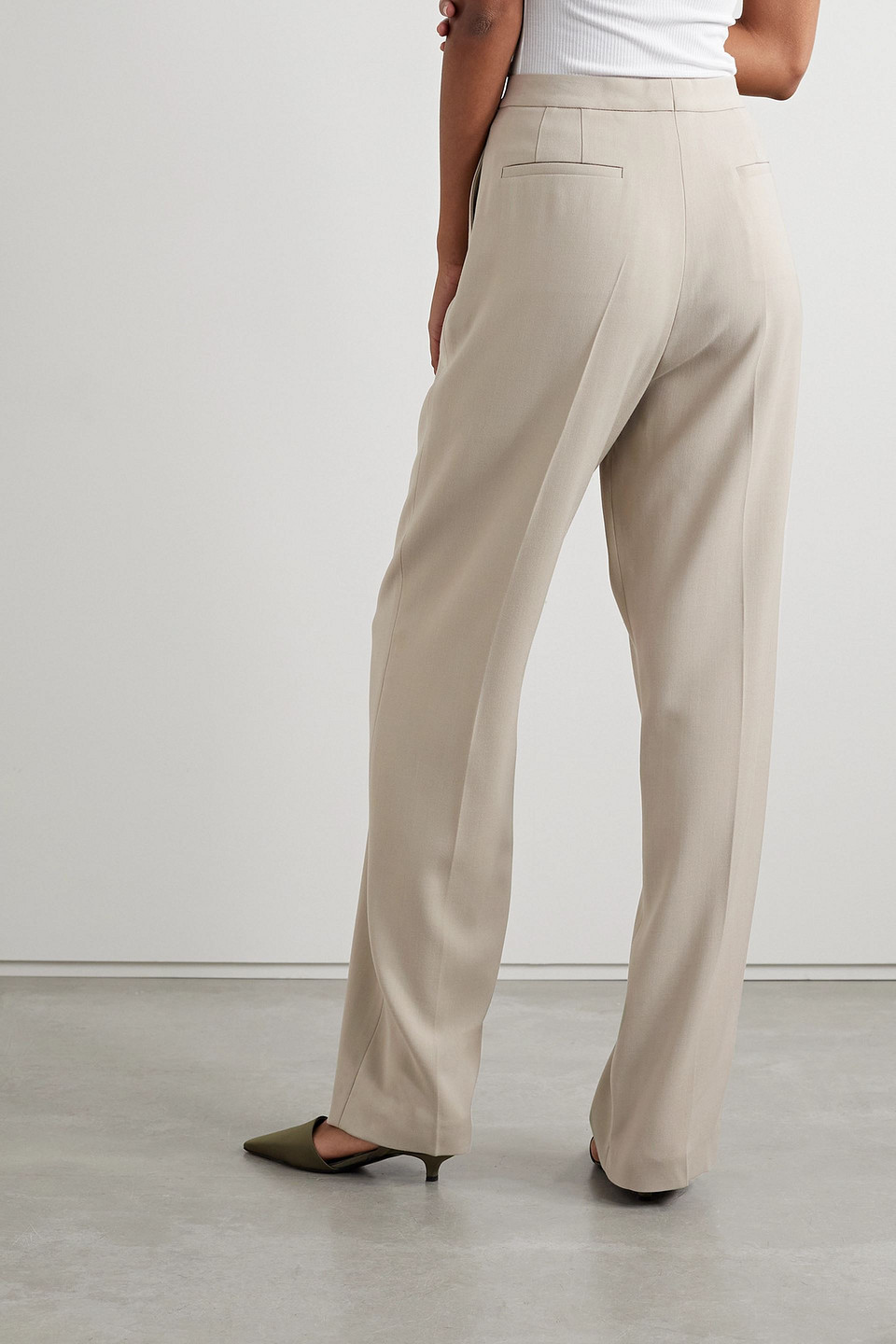 Tove Twill Tapered Pants In Sage Green