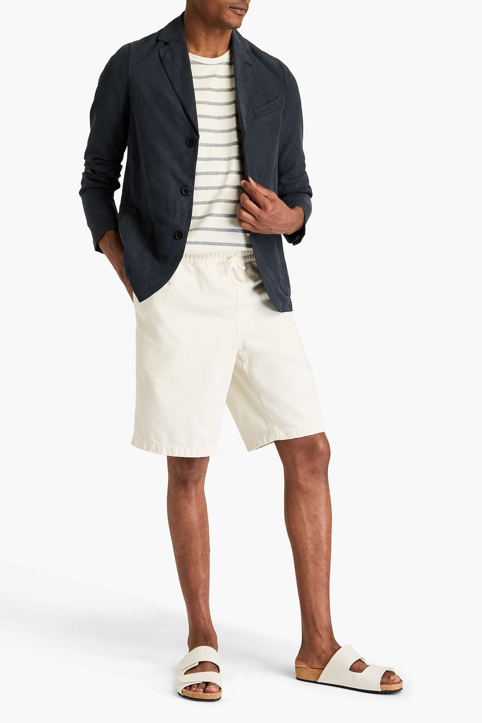 OFFICINE GENERALE LYOCELL, LINEN AND COTTON-BLEND BLAZER