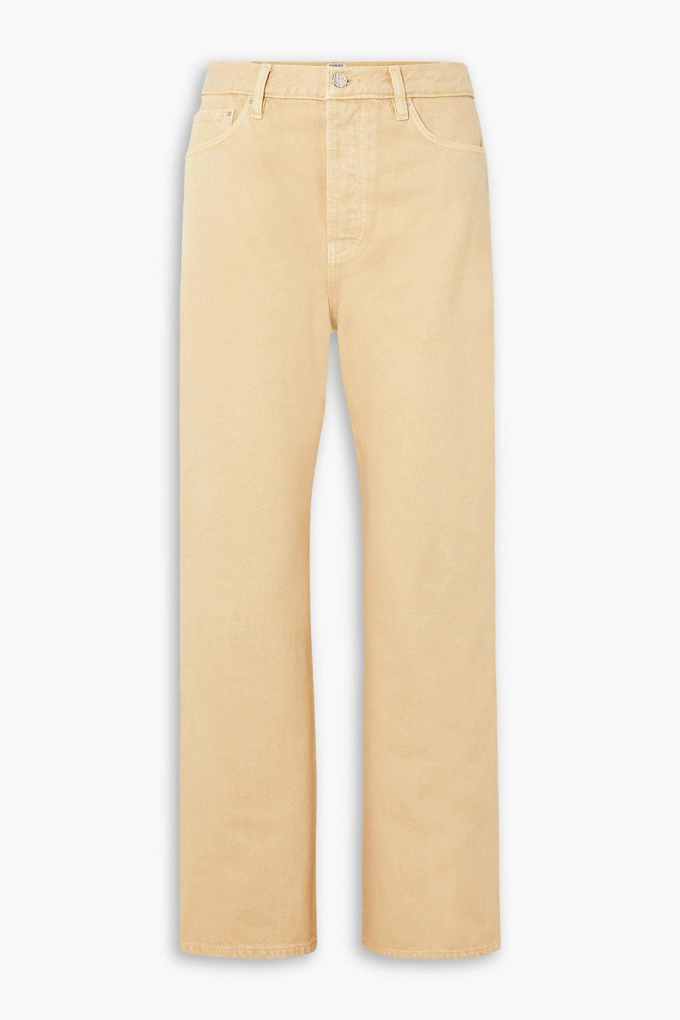 Totême Twisted Seam Mid-rise Straight-leg Organic Jeans In Sand