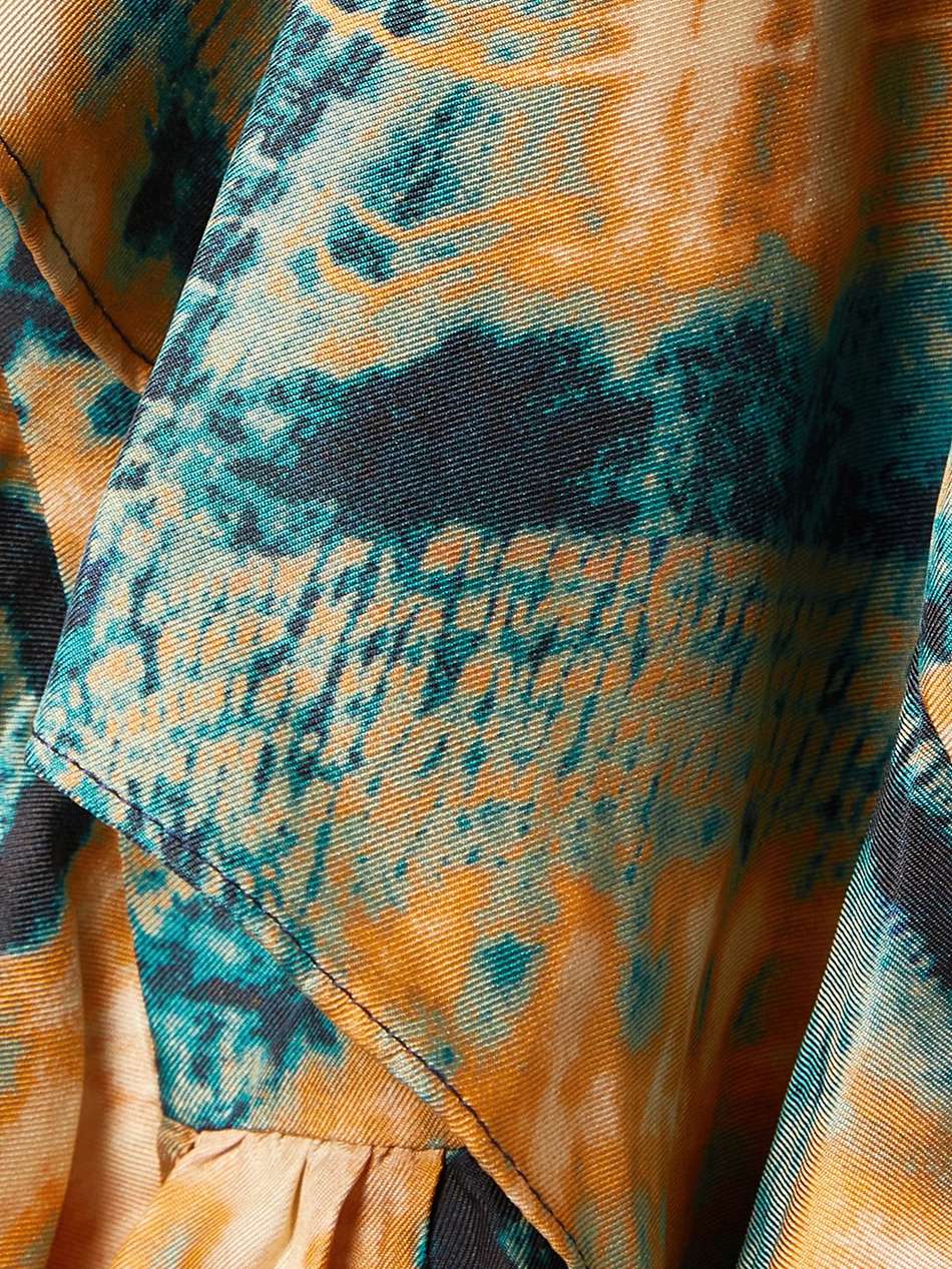 zita ruffled printed silk-twill mini dress