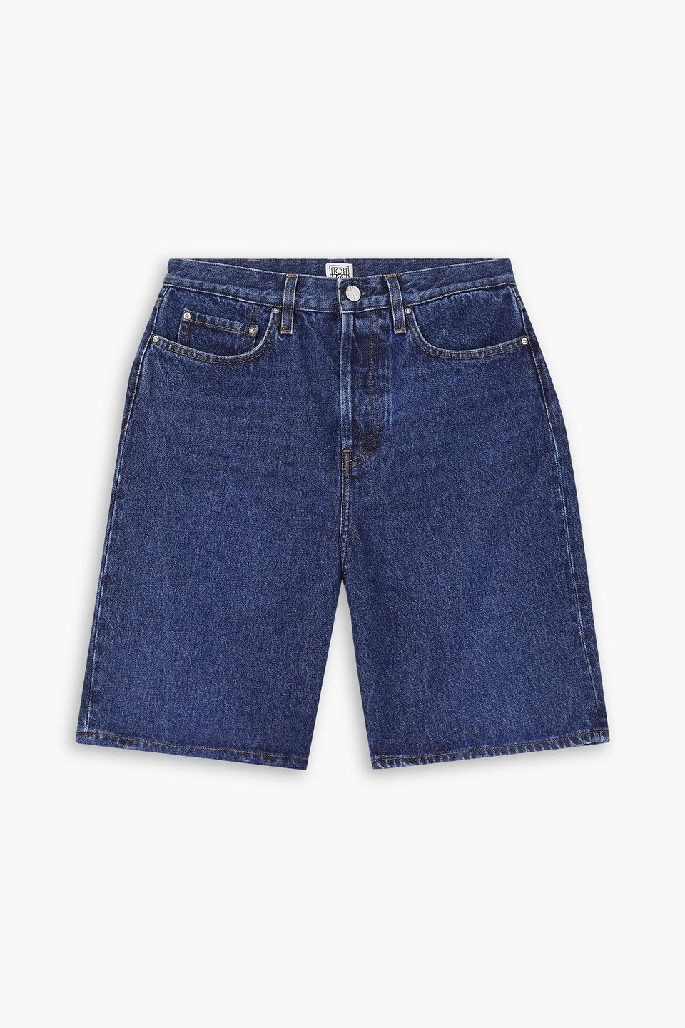 Totême Organic Denim Shorts In Dark Denim