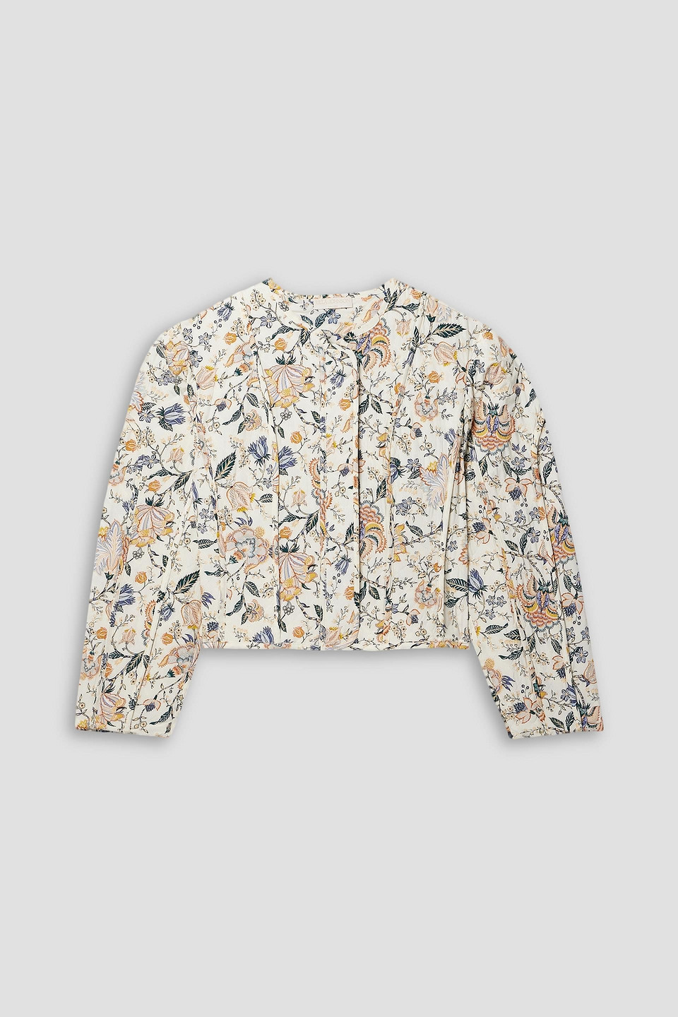 Ulla Johnson Anika Quilted Floral-print Silk Jacket In Cream
