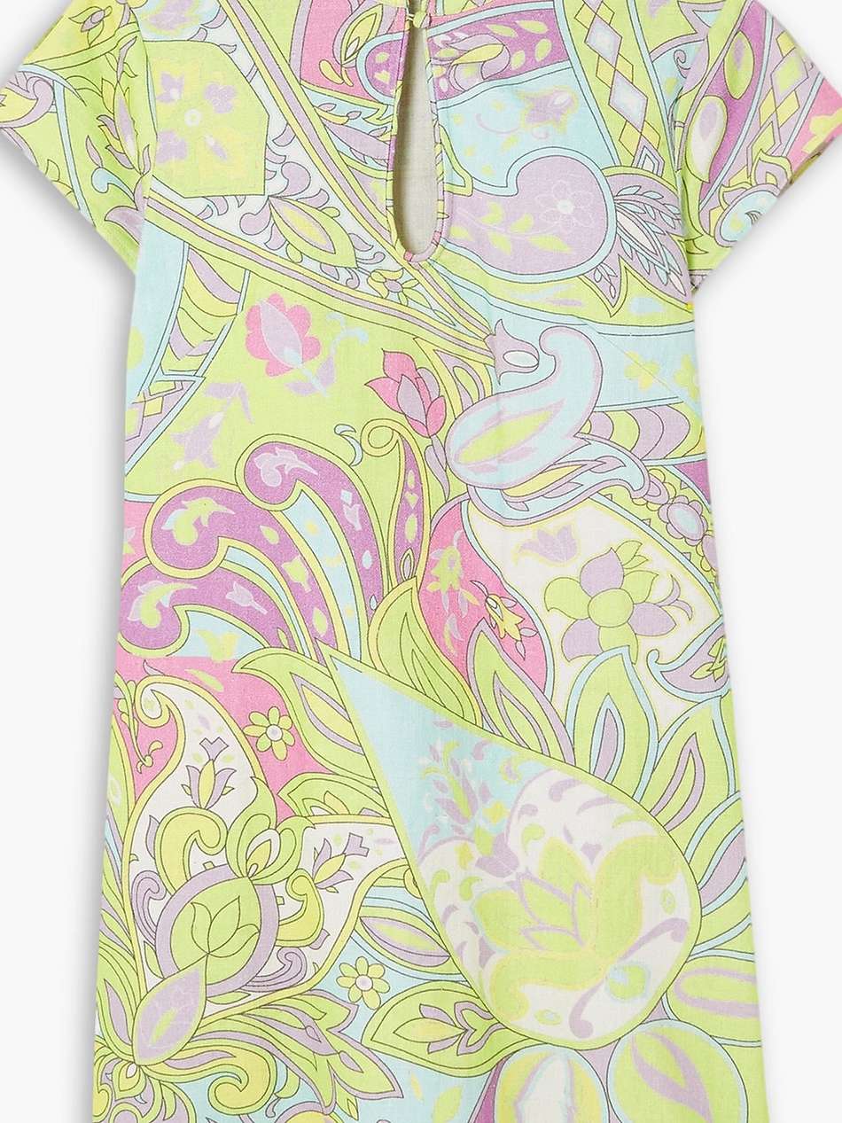 lolita cutout printed cotton mini dress