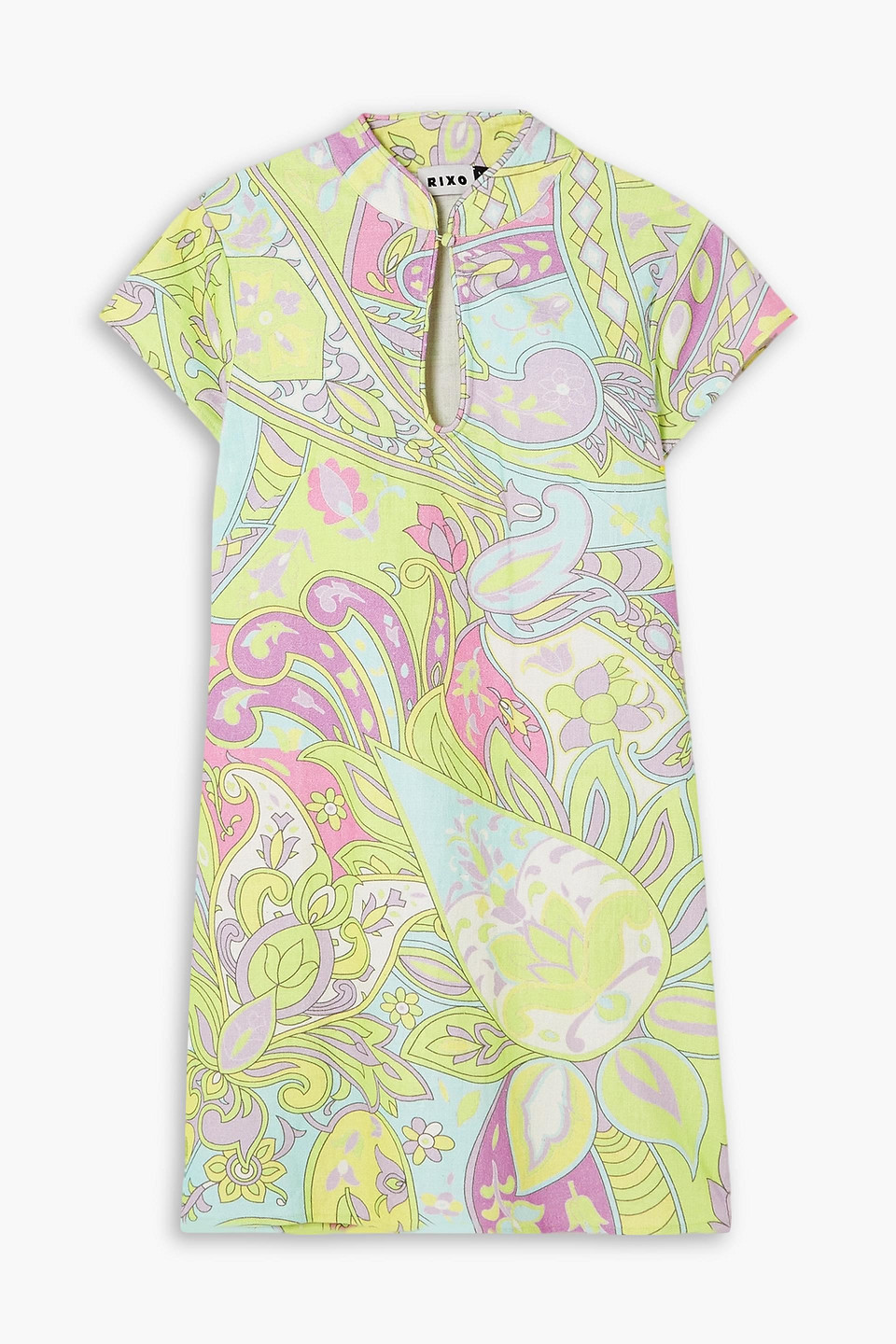 Lolita cutout printed cotton mini dress