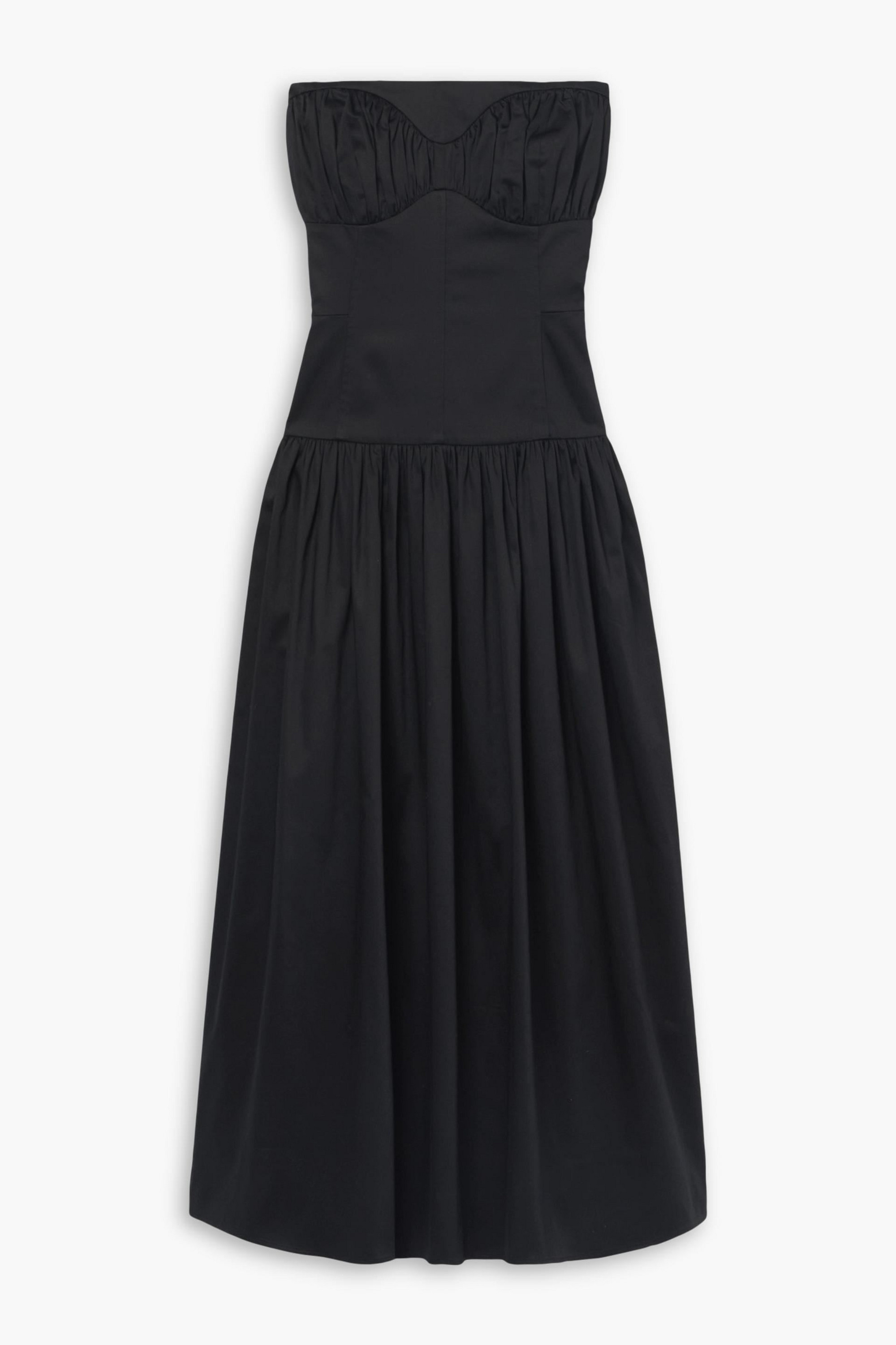 TOVE Lauryn gathered cotton-blend poplin midi dress thumbnail