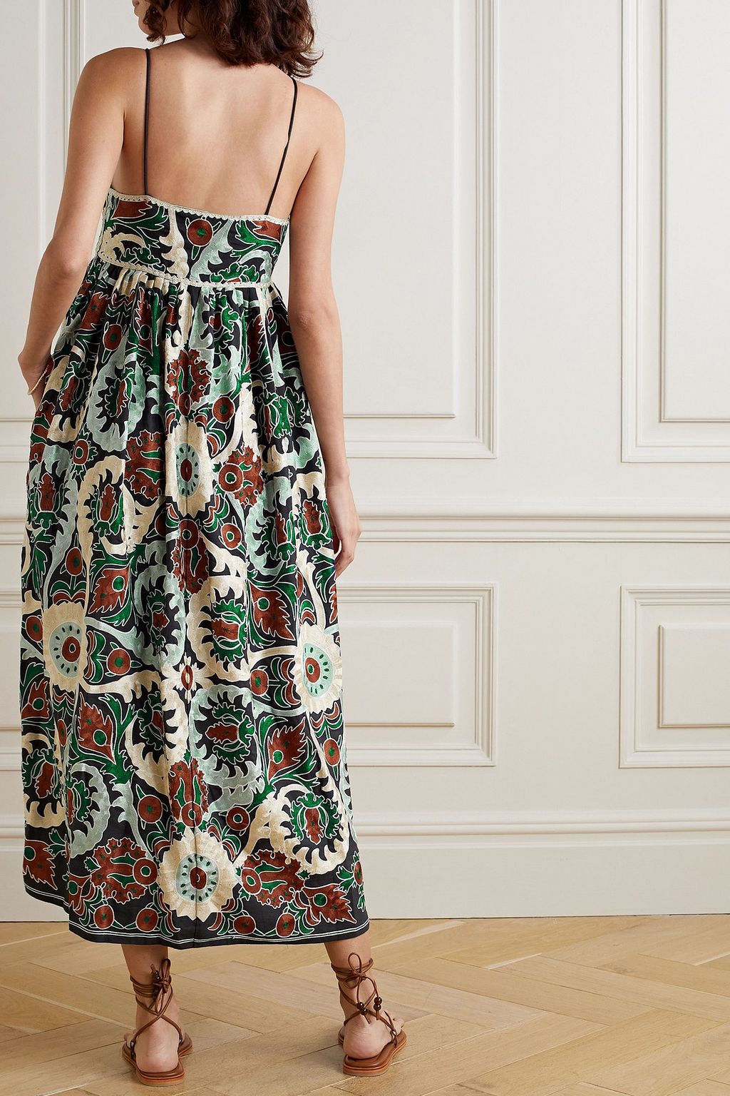 ULLA JOHNSON Mayra embroidered linen-blend maxi dress