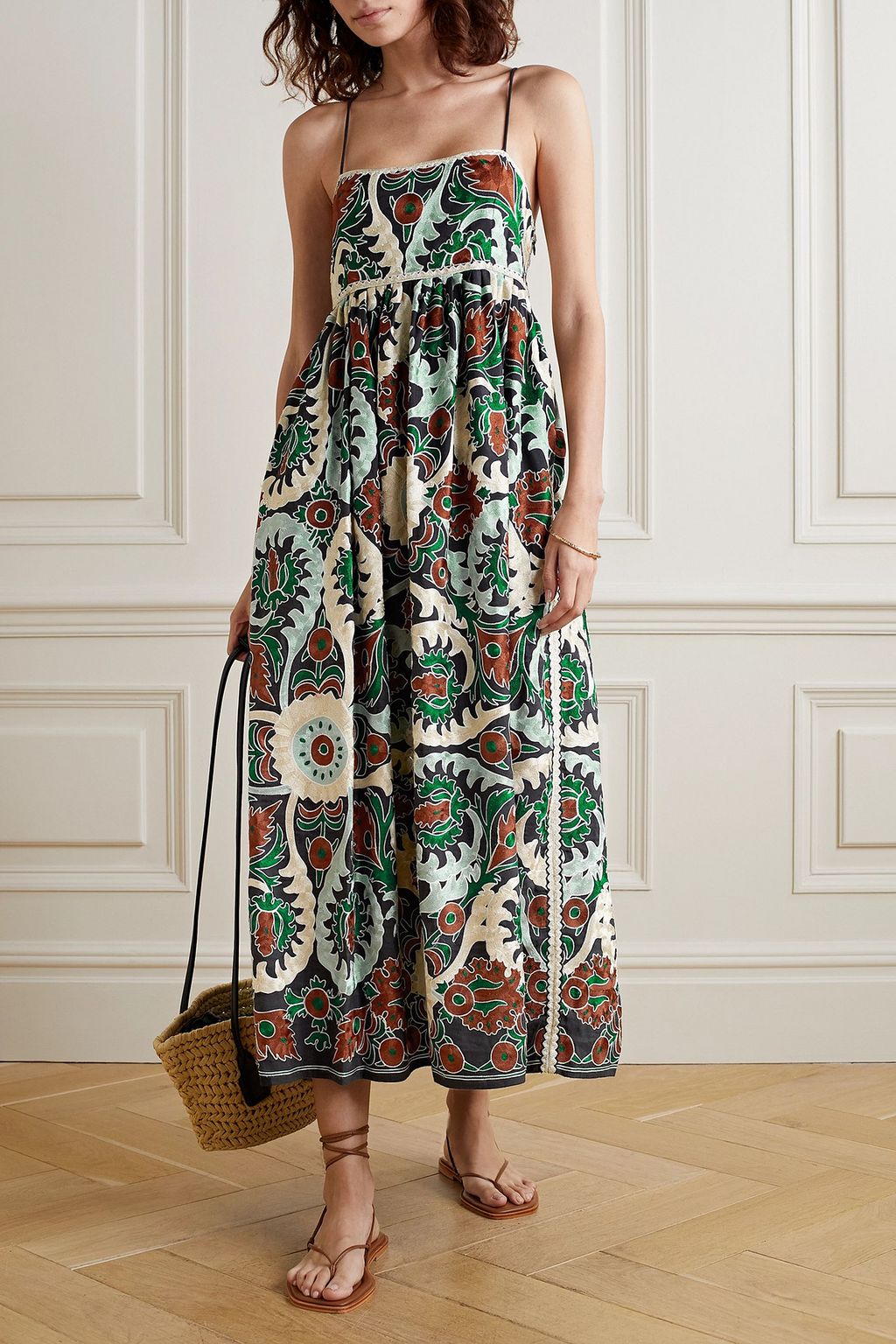 ULLA JOHNSON Mayra embroidered linen-blend maxi dress