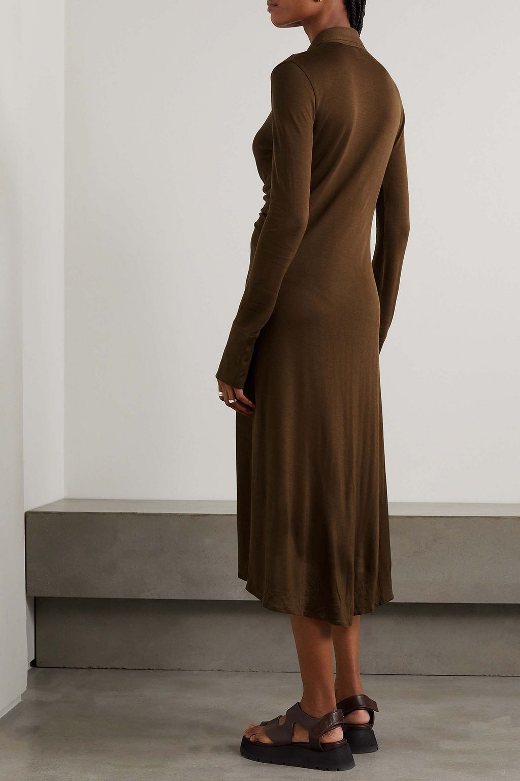 NINETY PERCENT Phylla Midikleid aus Tencel™ Lyocell mit Raffungen