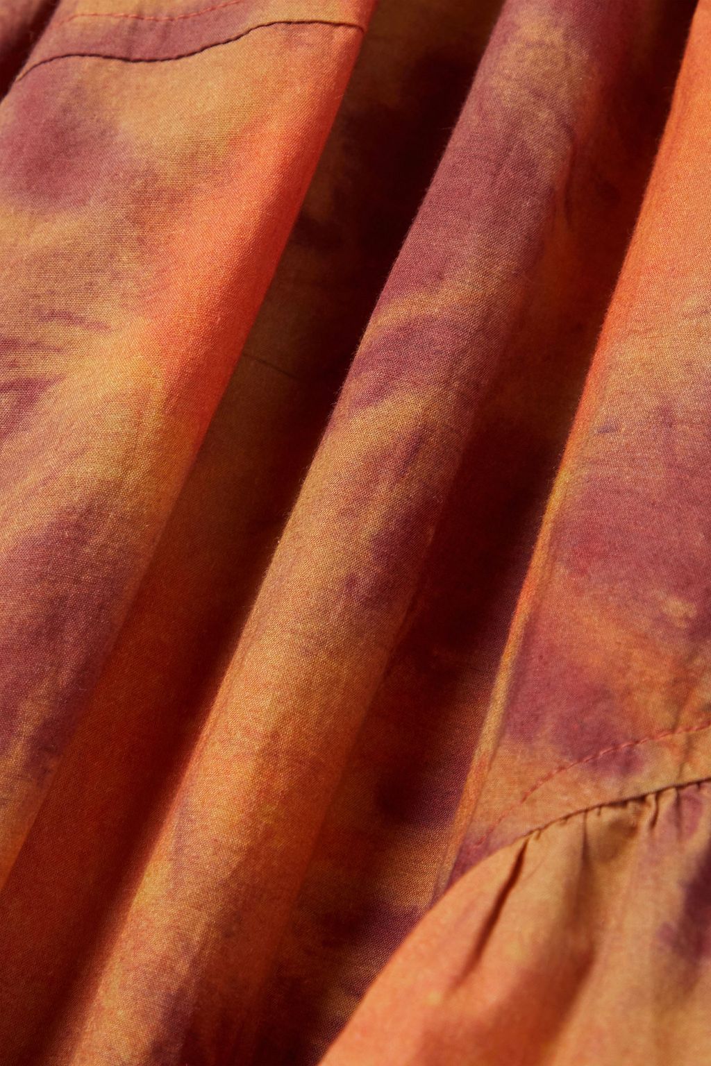 ULLA JOHNSON Valentina belted tie-dyed cotton-poplin midi dress