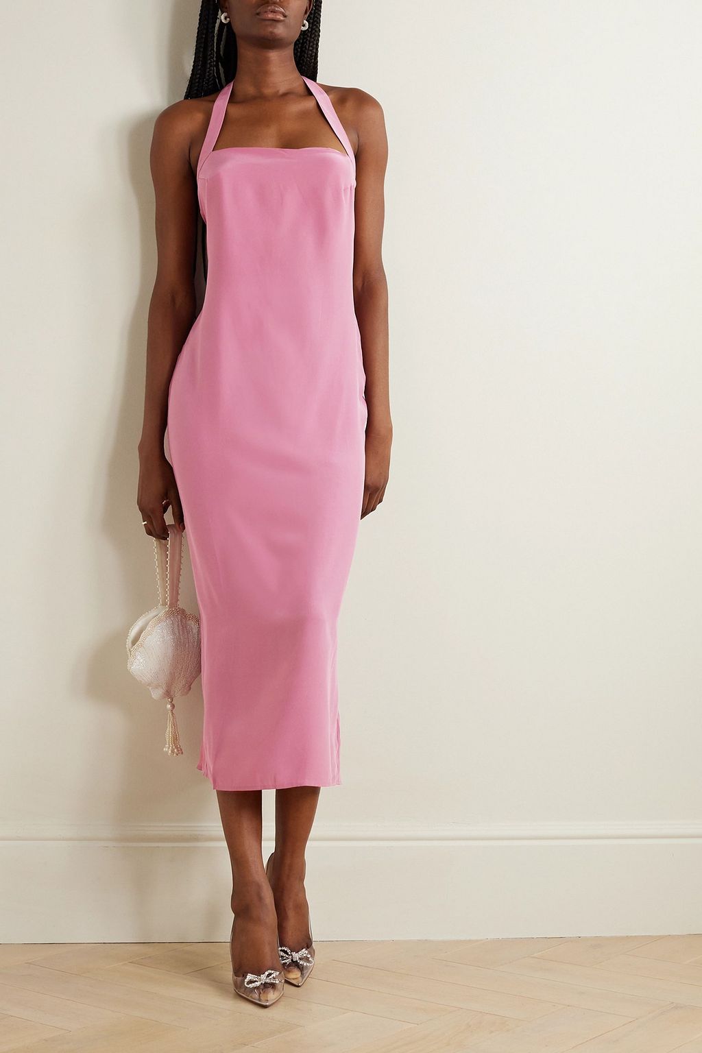 REFORMATION Alli silk charmeuse halterneck midi dress THE OUTNET