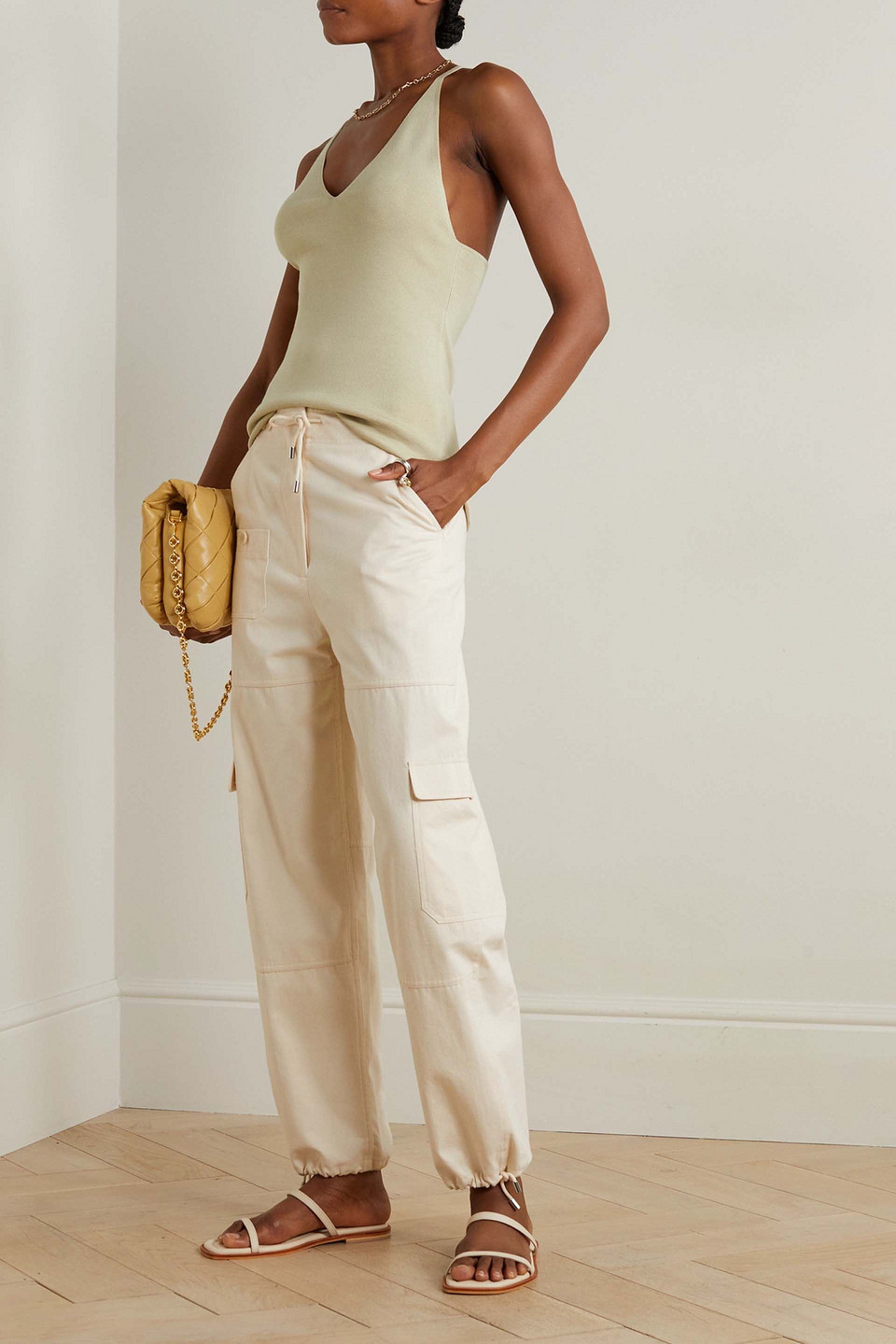 Totême Ribbed-knit Top In Sand