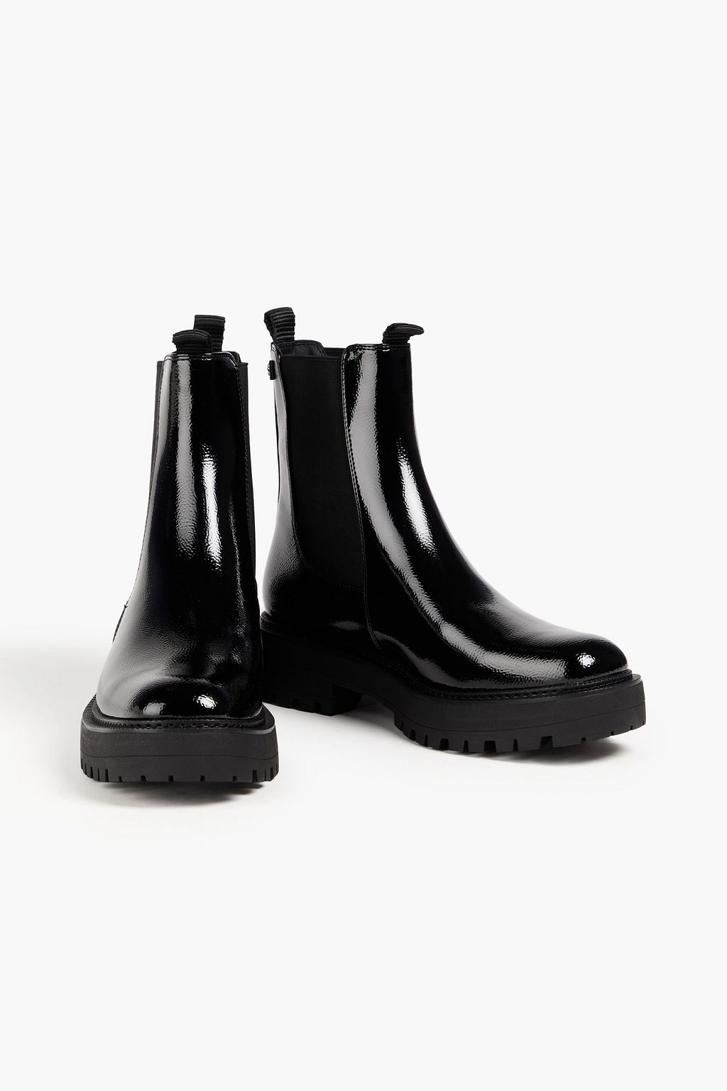 SAM EDELMAN حذاء بوت تشيلسي «لاجونا» مصنوع من الجلد الصناعي اللامع