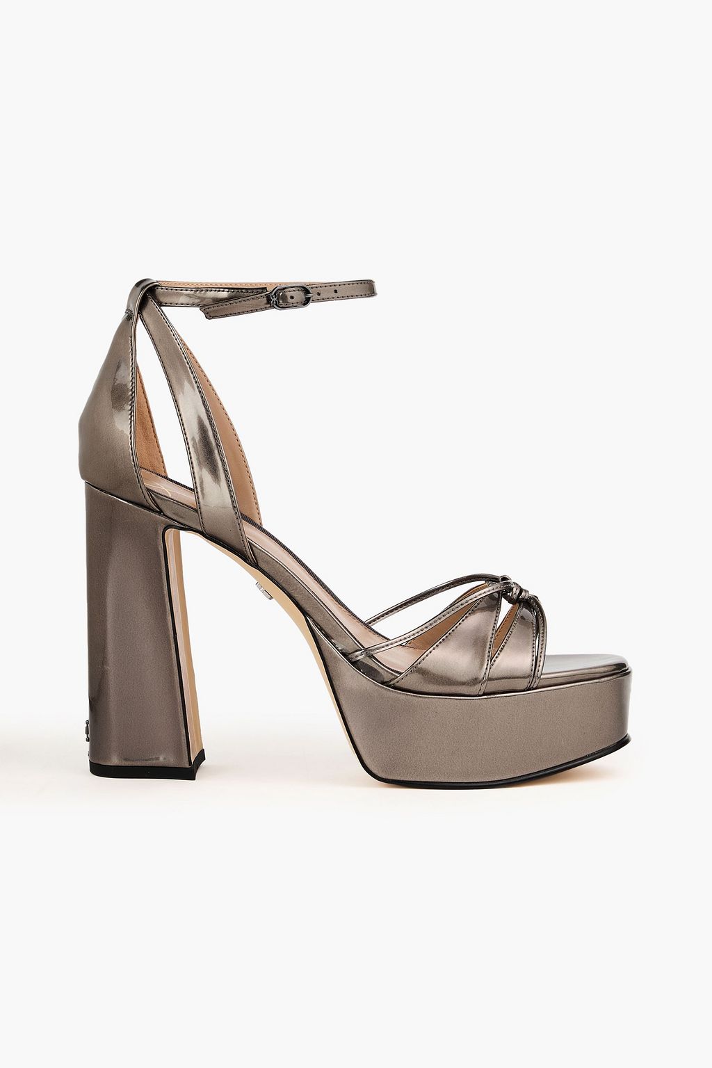 SAM EDELMAN Kamille metallic faux patent leather platform sandals THE OUTNET
