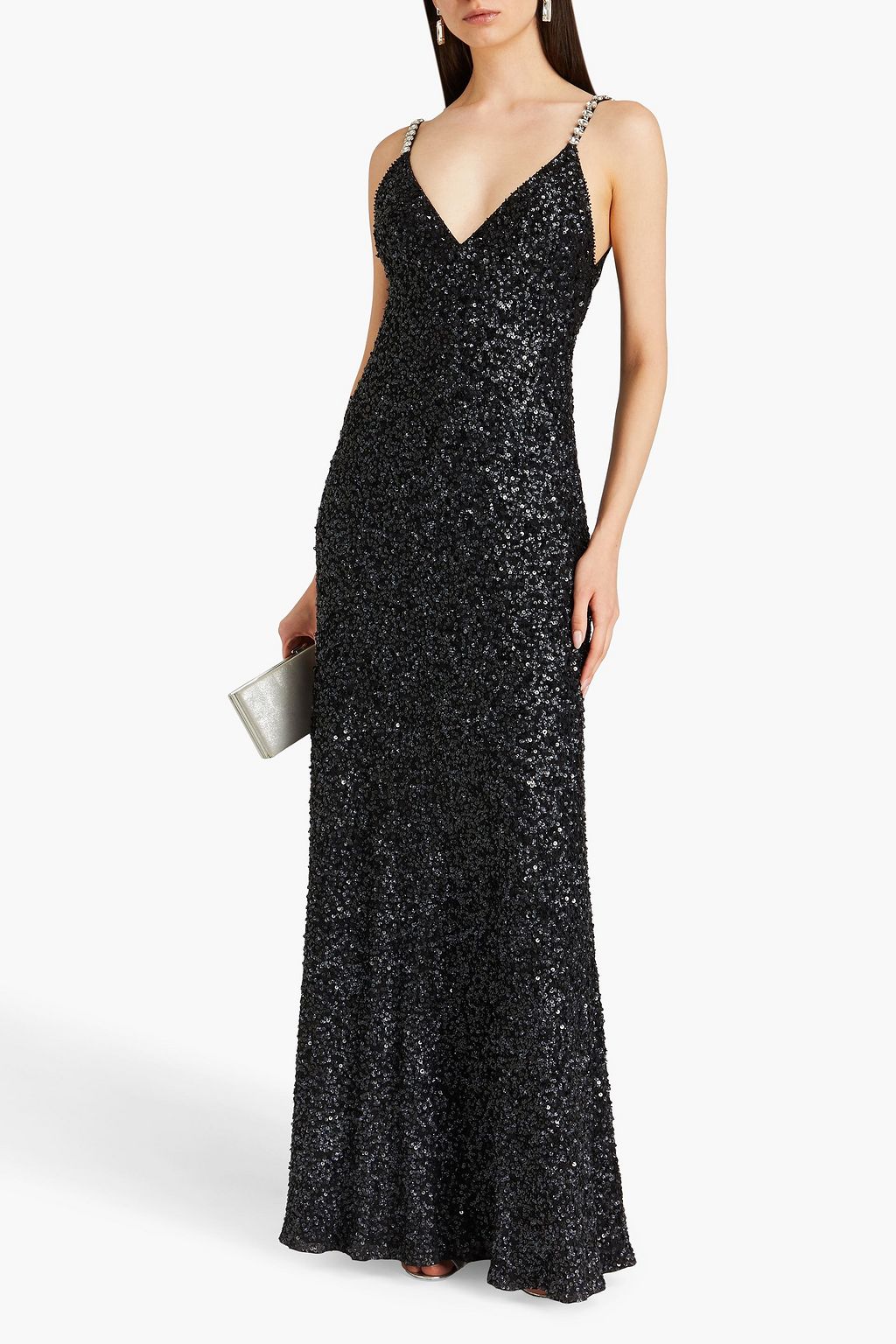 JENNY PACKHAM Embellished silk-georgette gown
