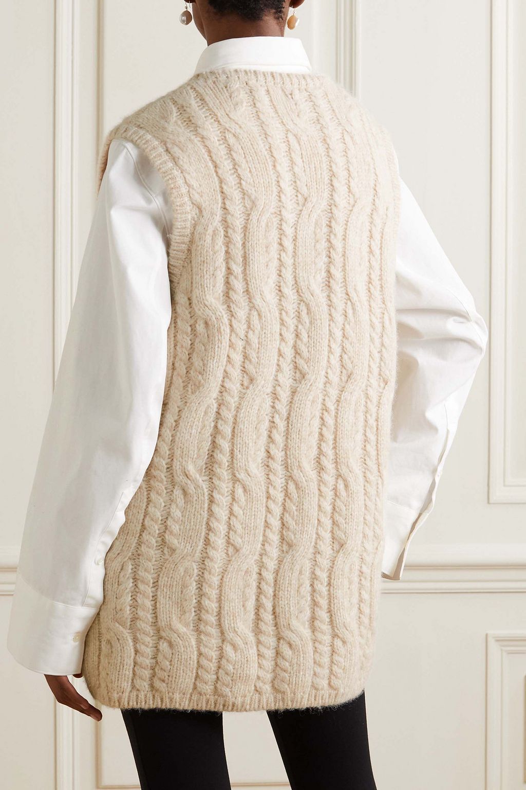 TOTEME Cable-knit alpaca, cotton and merino wool-blend vest