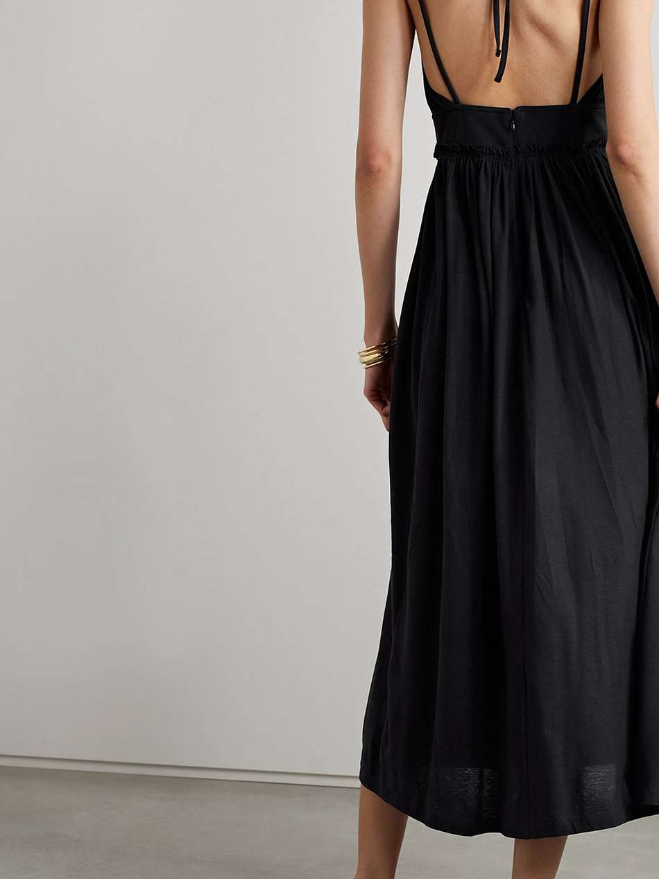 freya cutout cotton-jersey midi dress