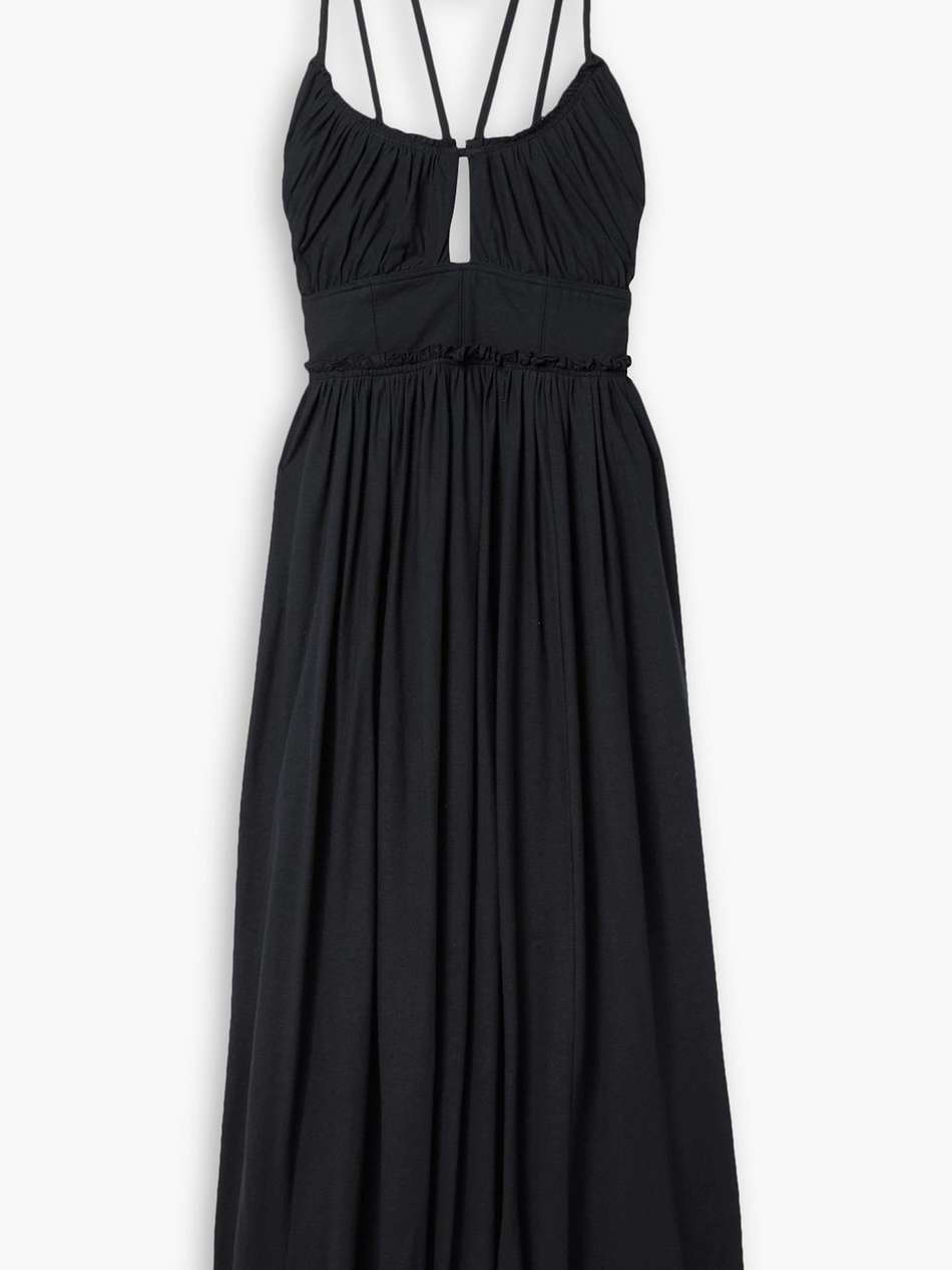 freya cutout cotton-jersey midi dress
