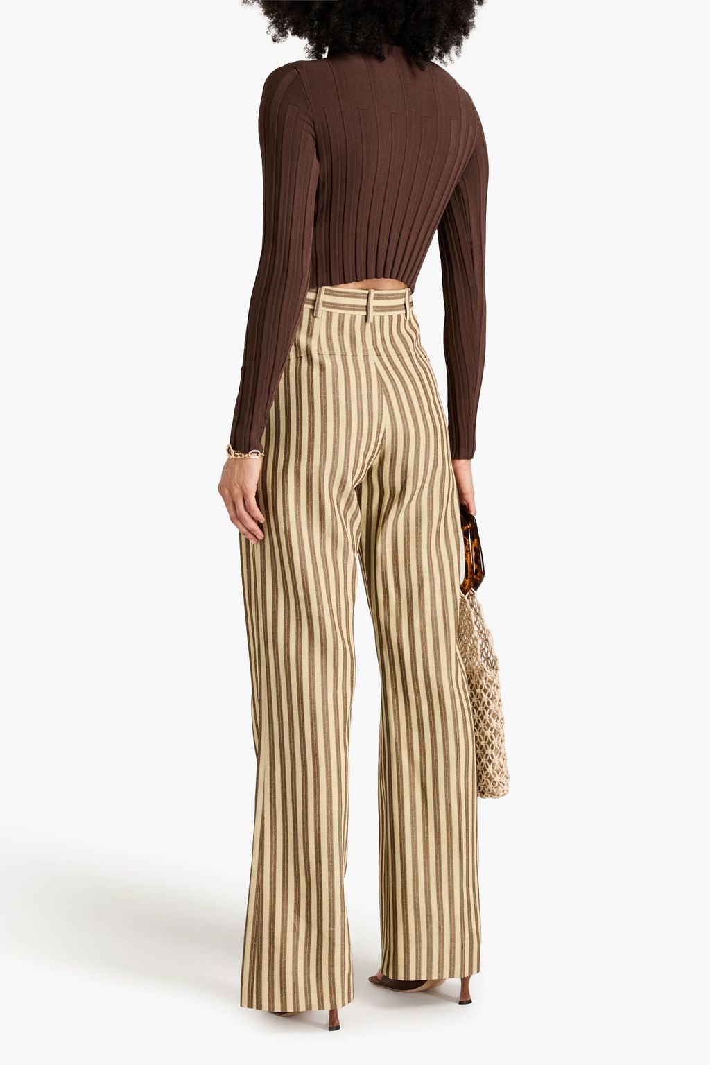 JACQUEMUS 버튼 장식 리브 니트 크롭 카디건