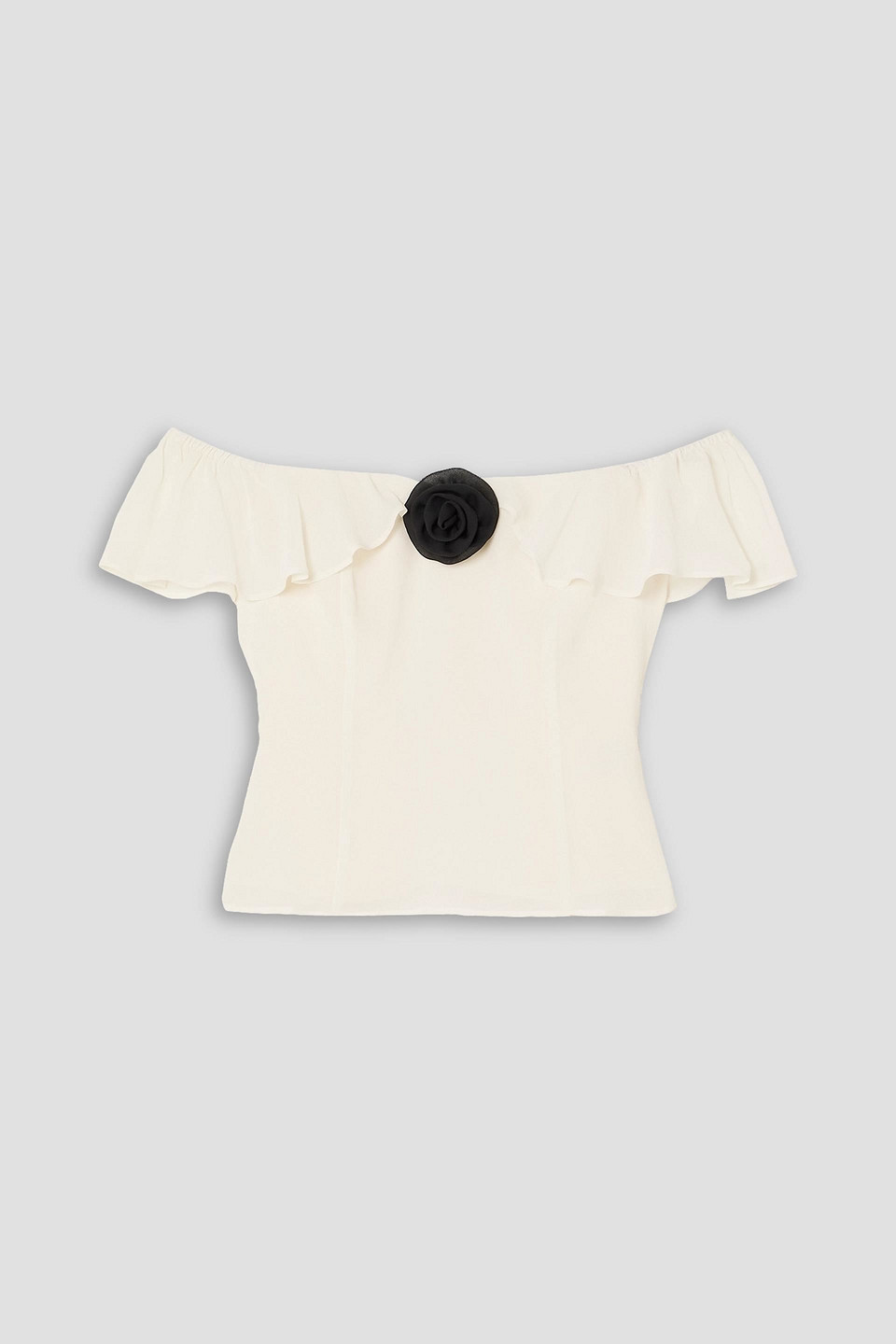 Reformation Off-the-shoulder Crepe Top In Ivory