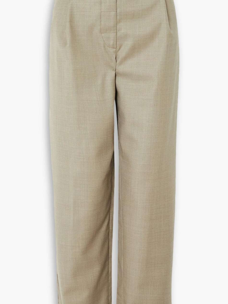 wool-twill straight-leg pants