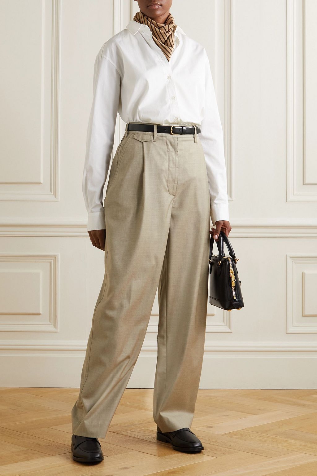 TOTEME Wool-twill straight-leg pants
