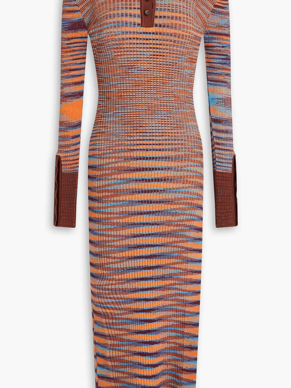 zucca space-dyed cotton and merino wool-blend midi dress