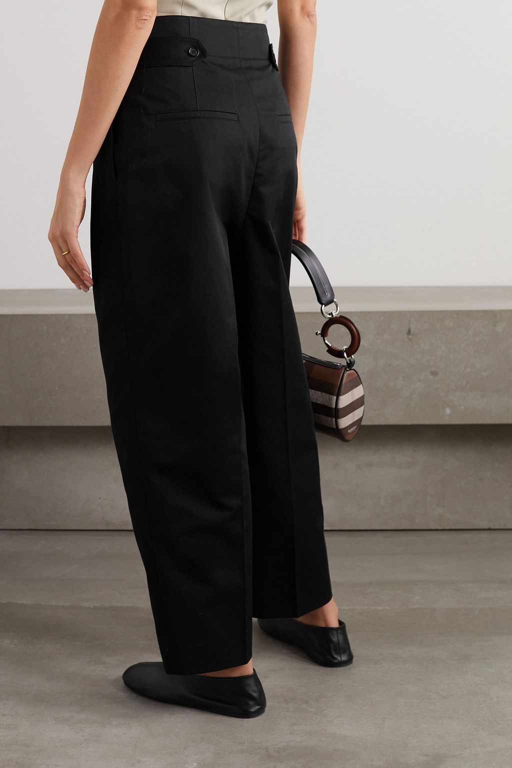 TOTEME Hose mit weitem Bein aus Baumwoll-Twill mit Falten