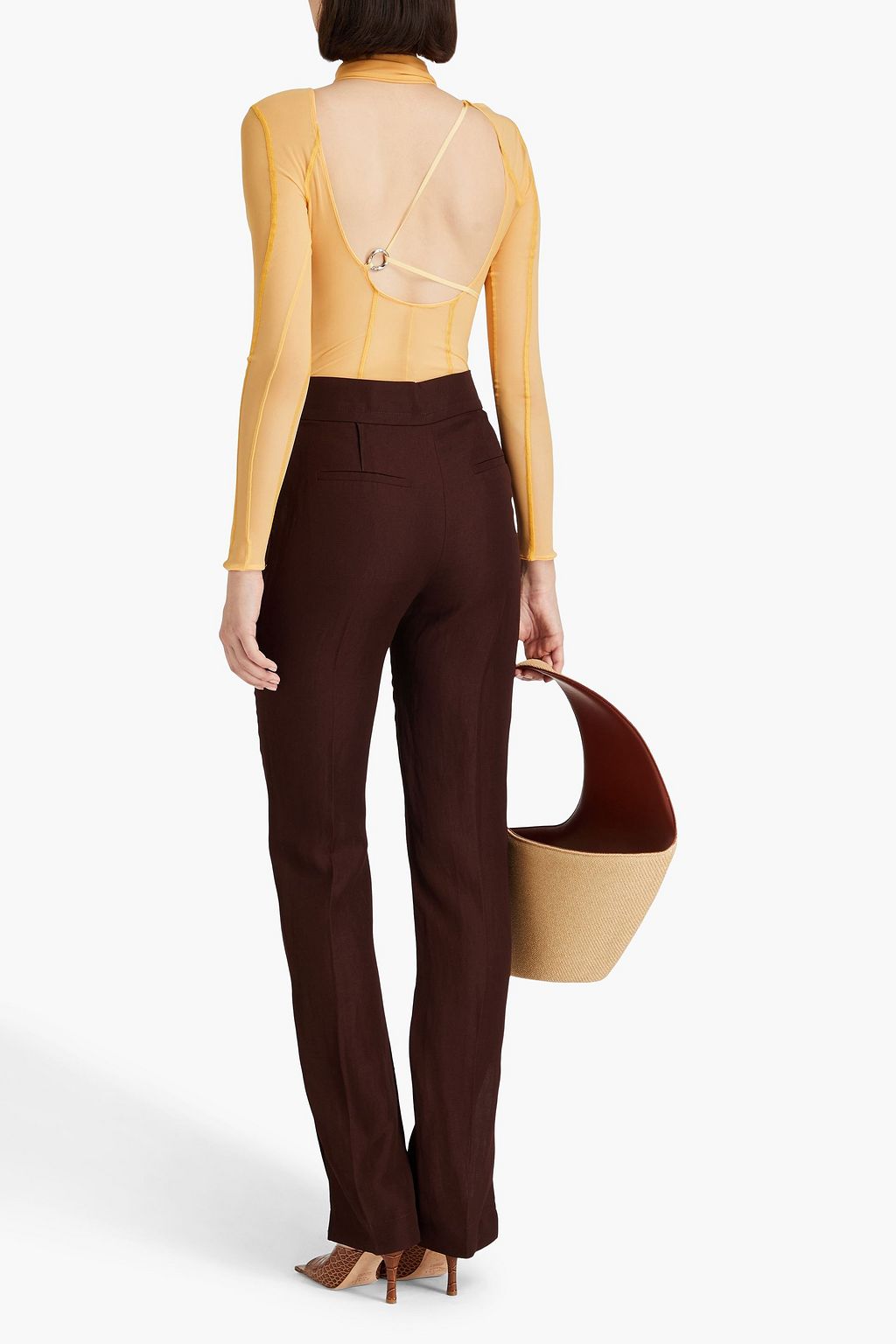 JACQUEMUS بودي سوت Abanaba من الشبك المطاط
