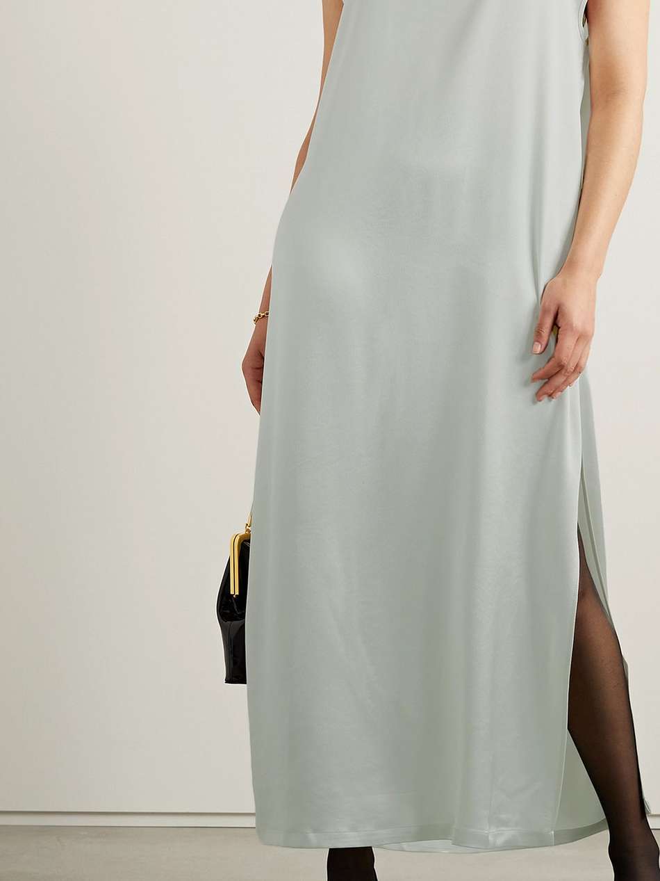 barb hammered-satin maxi dress