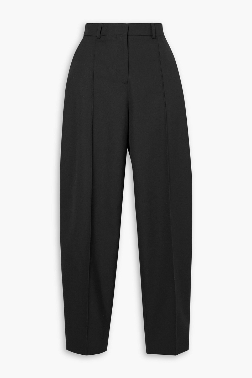 Totême Pleated Woven Tapered Pants In Black