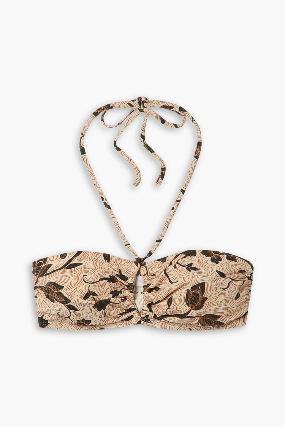 Ulla Johnson Formentara Printed Halterneck Bikini Top In Neutral