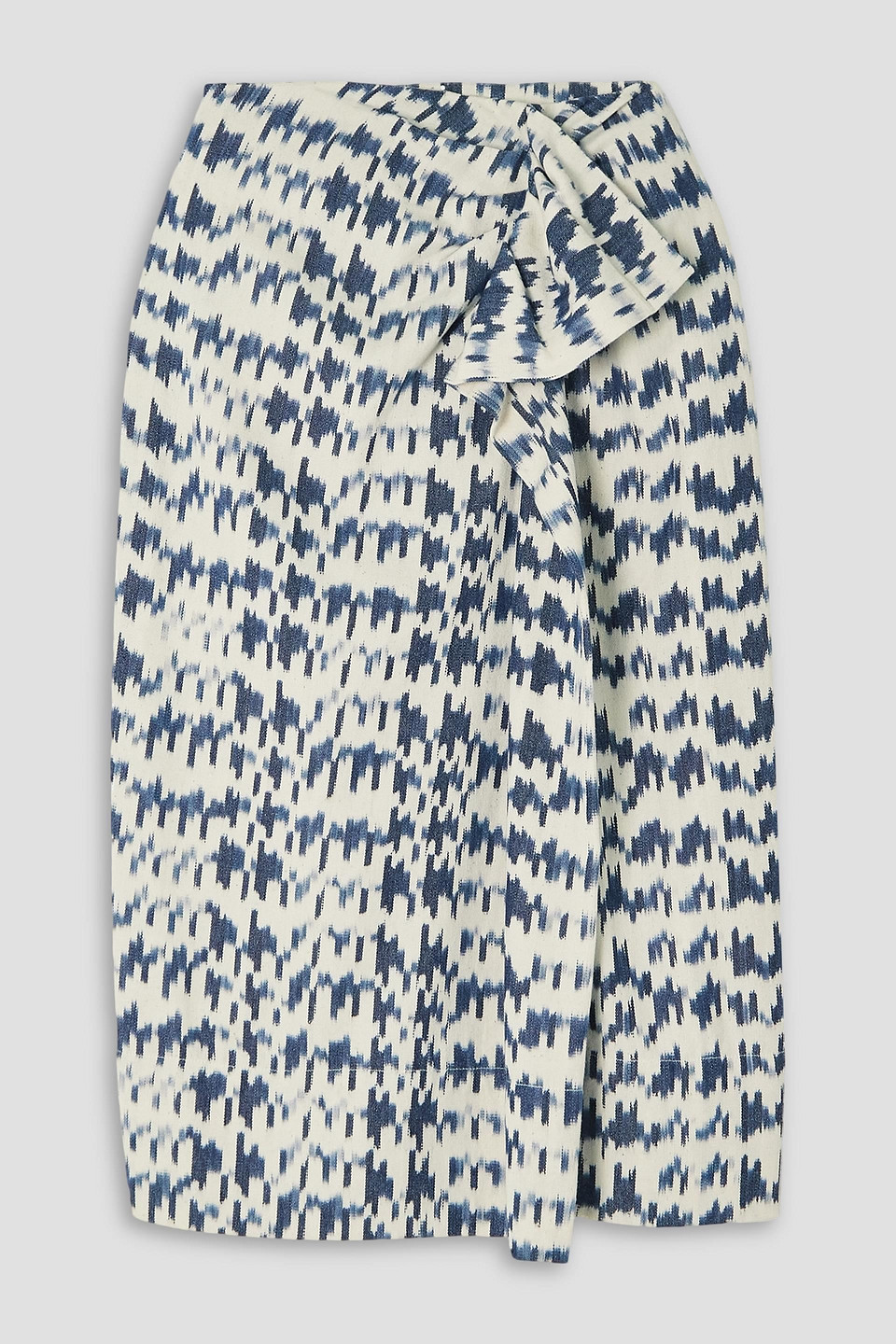 Ulla Johnson Ember Ruffled Draped Printed Cotton-canvas Skirt In Off-white
