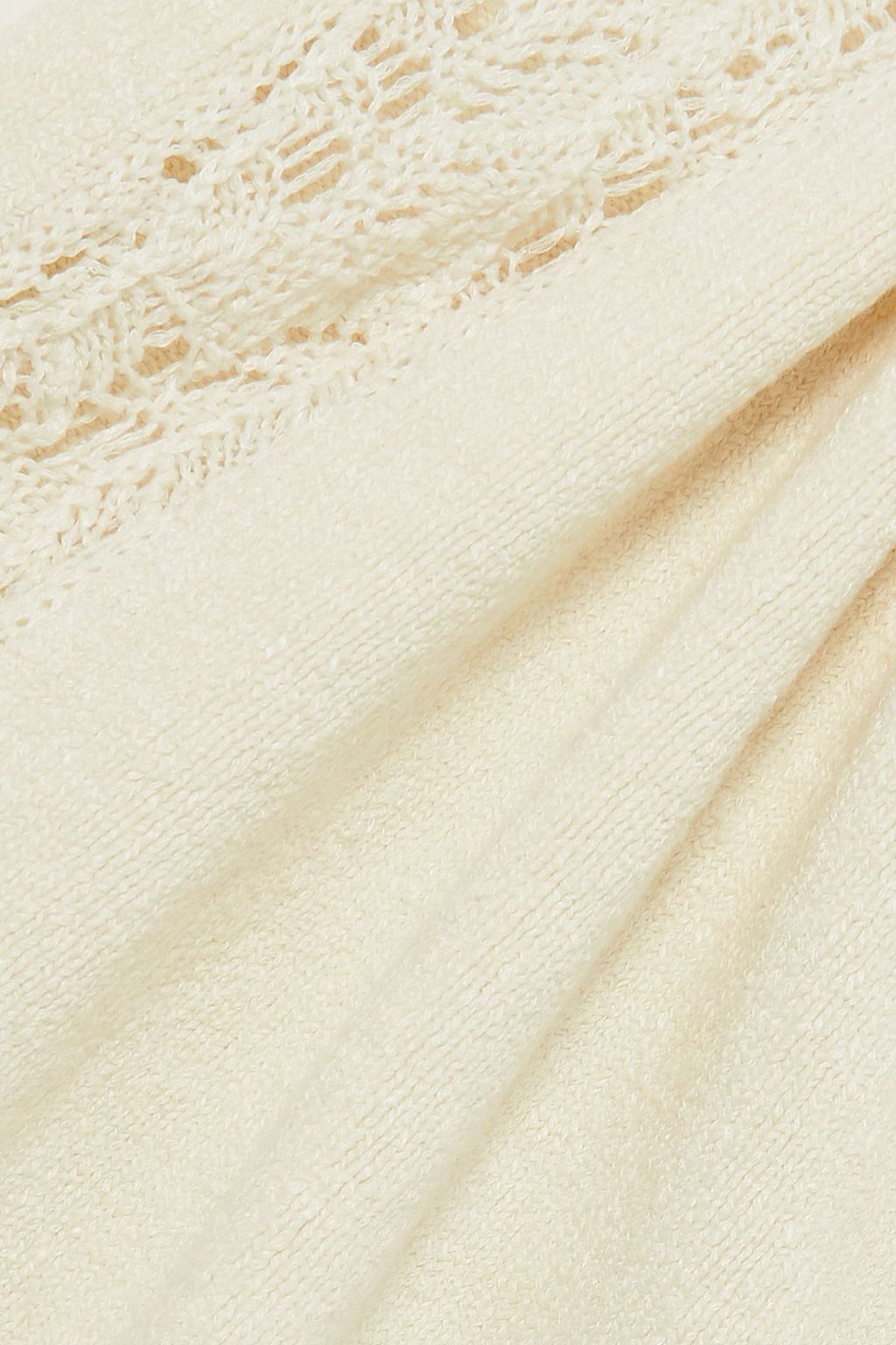 LE KASHA فستان Abri قصير من الكتّان بحواف من الكروشيه
