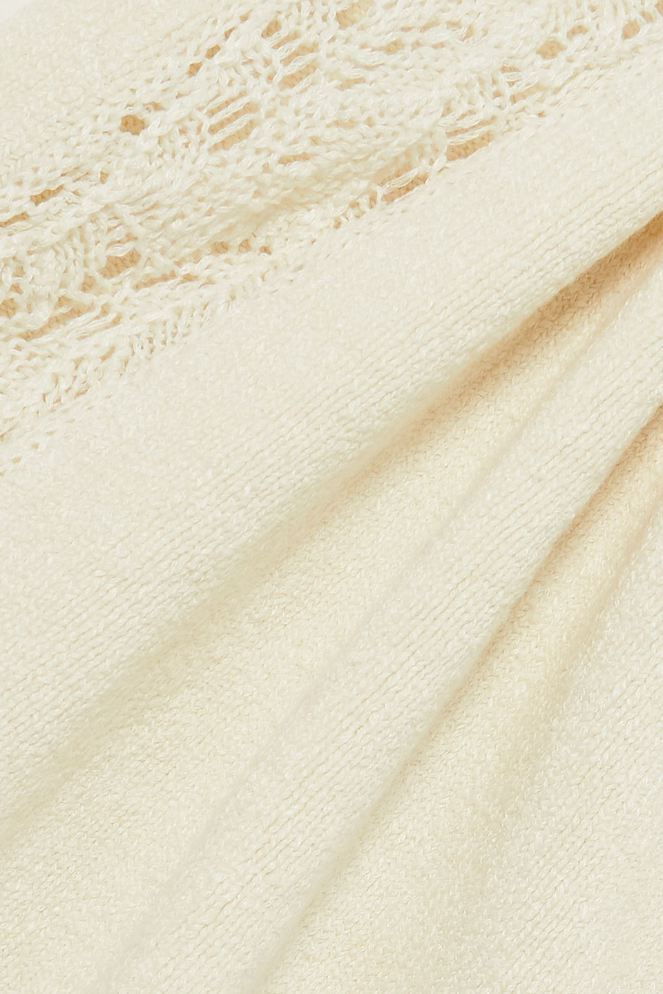 Le Kasha Abri Crochet-trimmed Organic Linen Mini Dress In Off-white