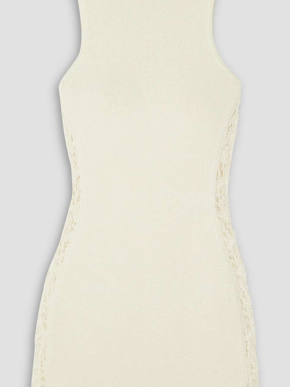 abri crochet-trimmed linen mini dress