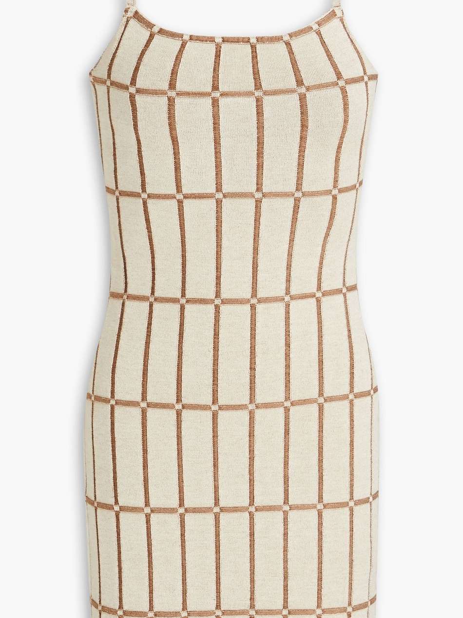 malha jacquard-knit mini dress