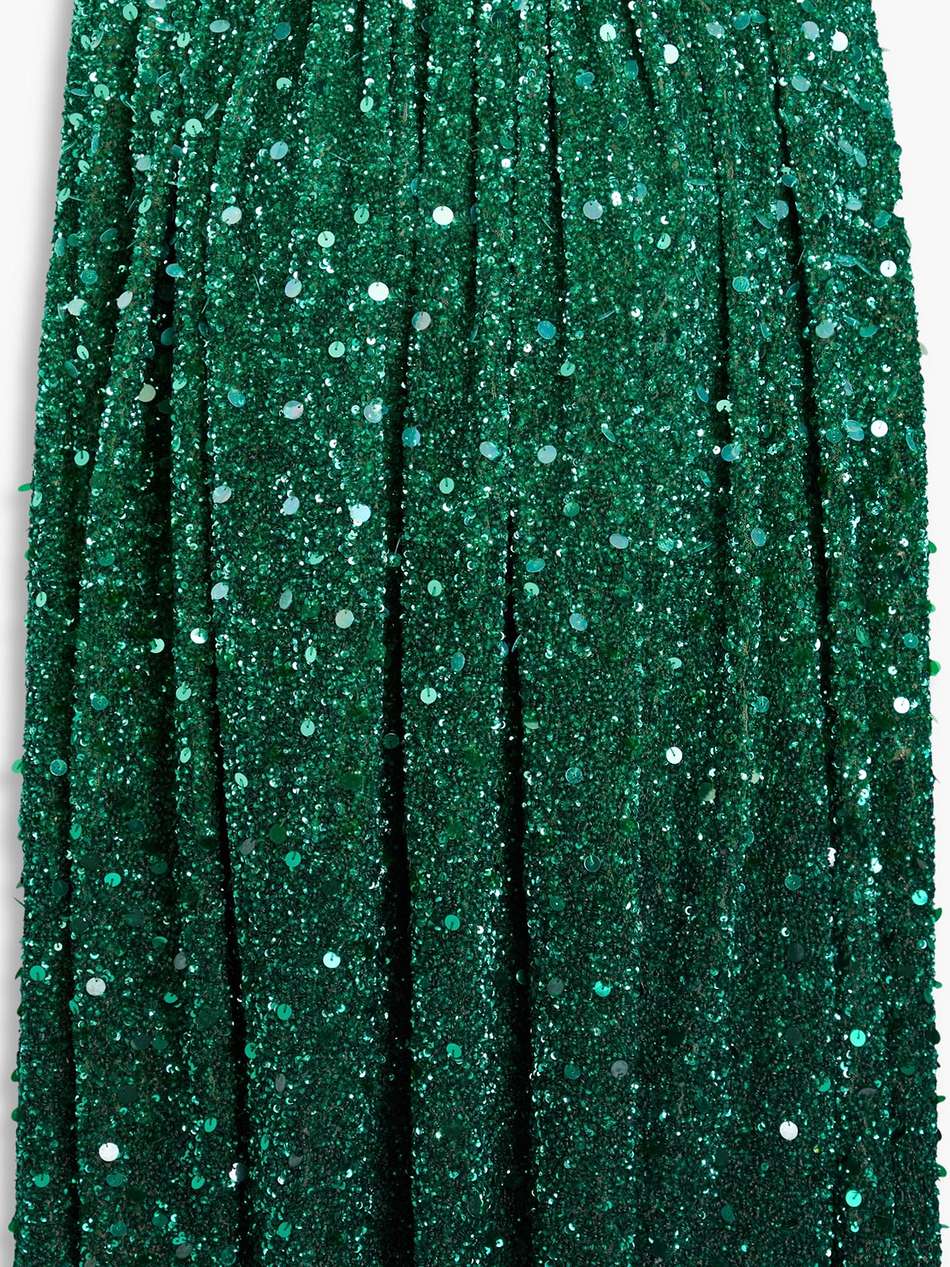 cape-effect sequined tulle mini dress