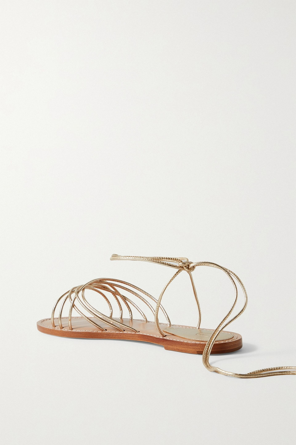 PORTE & PAIRE METALLIC LEATHER SANDALS