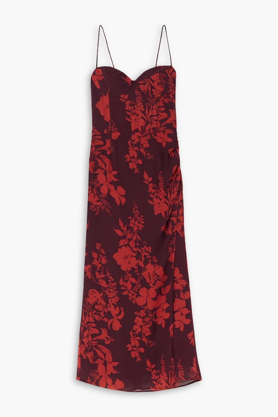 REFORMATION KOURTNEY FLORAL-PRINT GEORGETTE MIDI DRESS