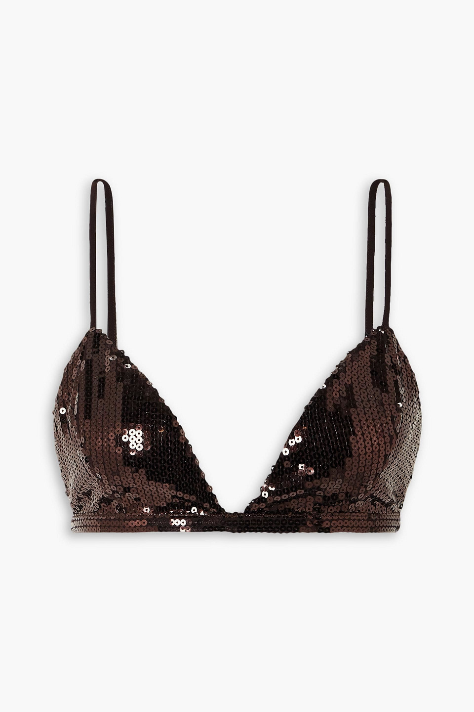 RETROFÉTE LIBRA SEQUINED CREPE BRALETTE