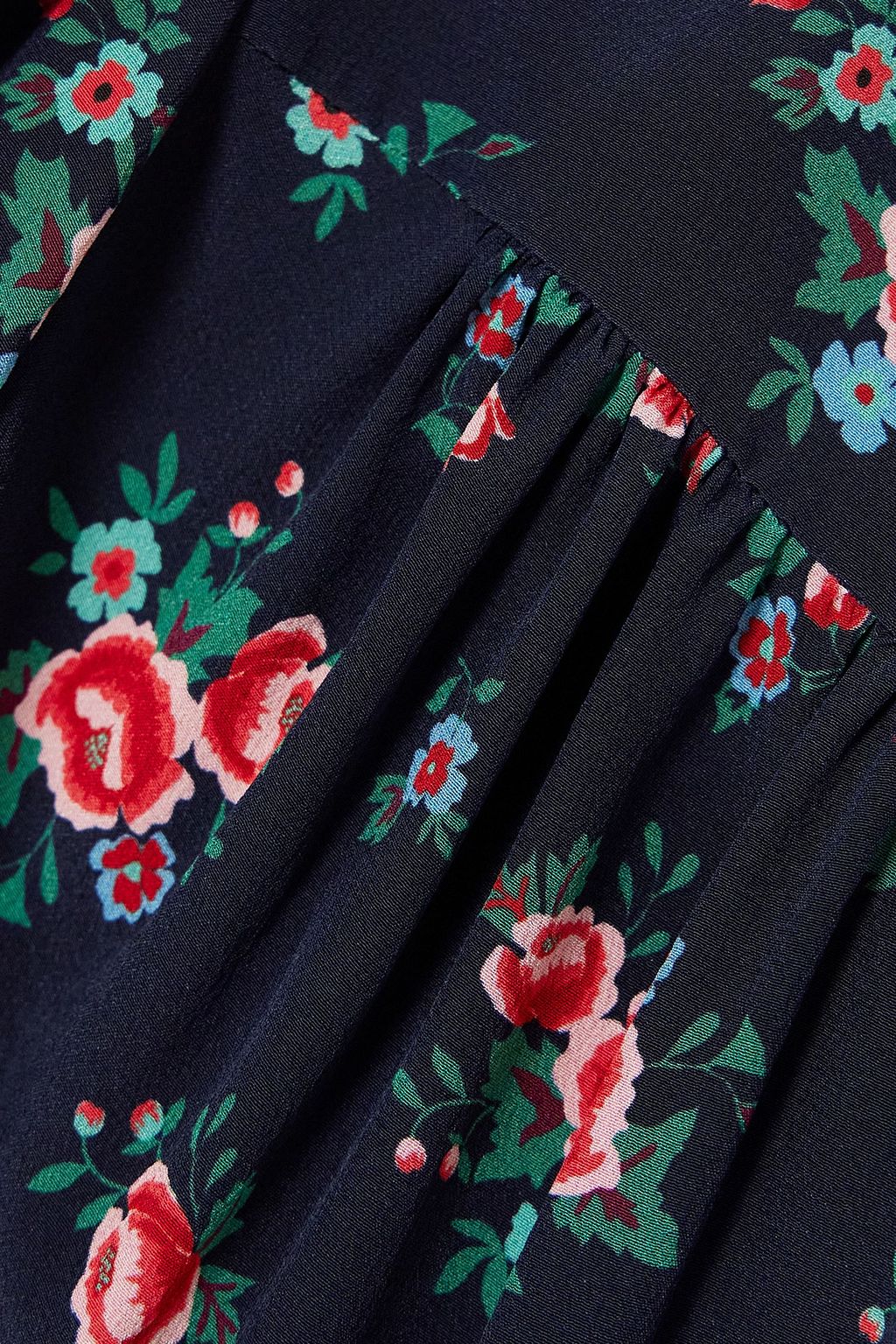 CEFINN Rebecca tiered floral-print silk crepe de chine midi dress