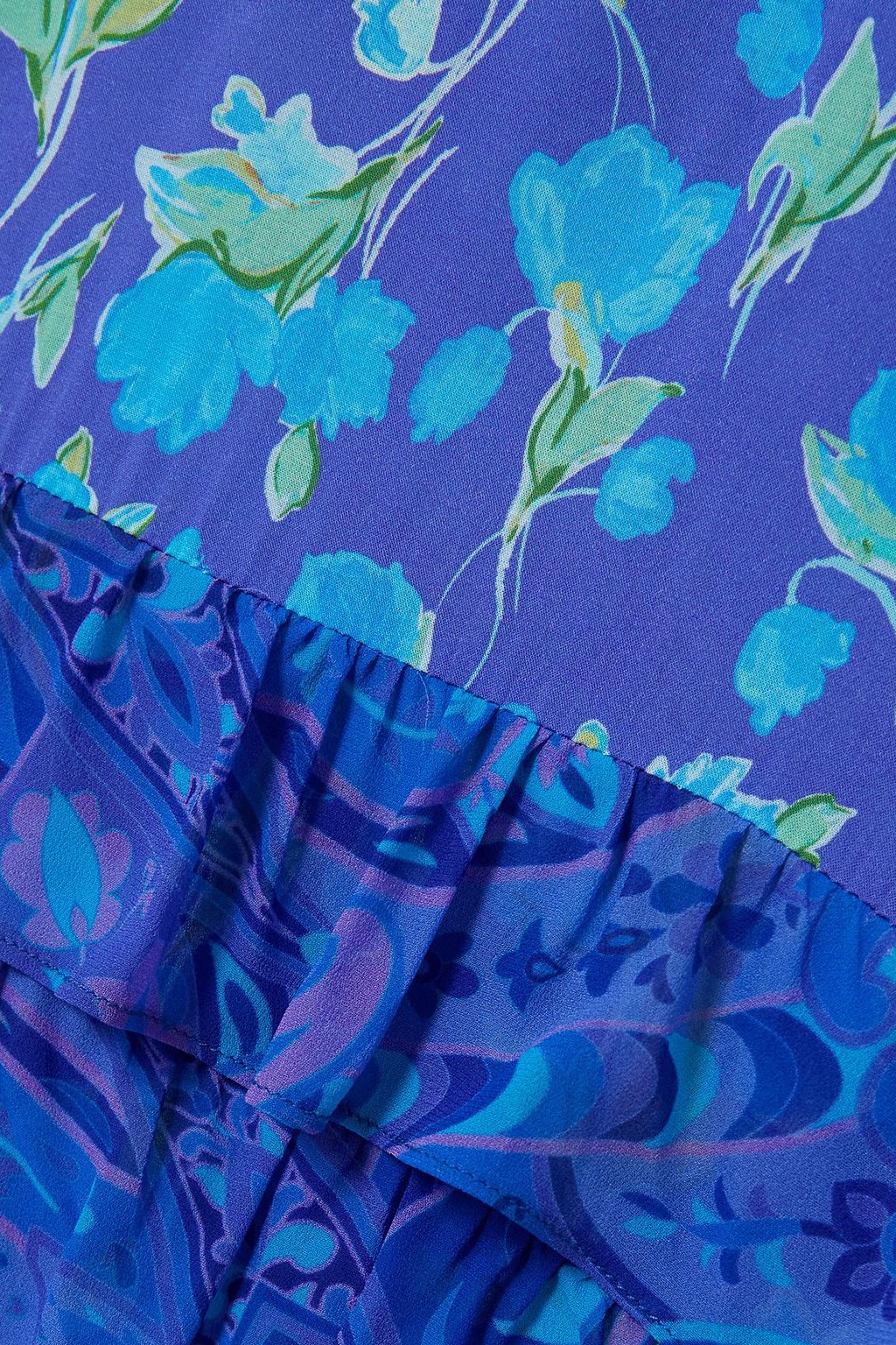 RIXO Mari tiered chiffon-trimmed voile maxi dress