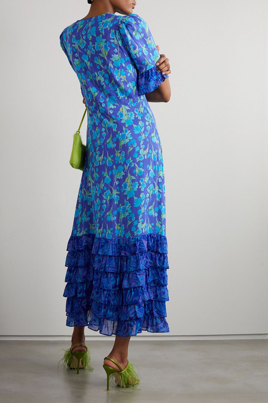 RIXO Mari tiered chiffon-trimmed voile maxi dress