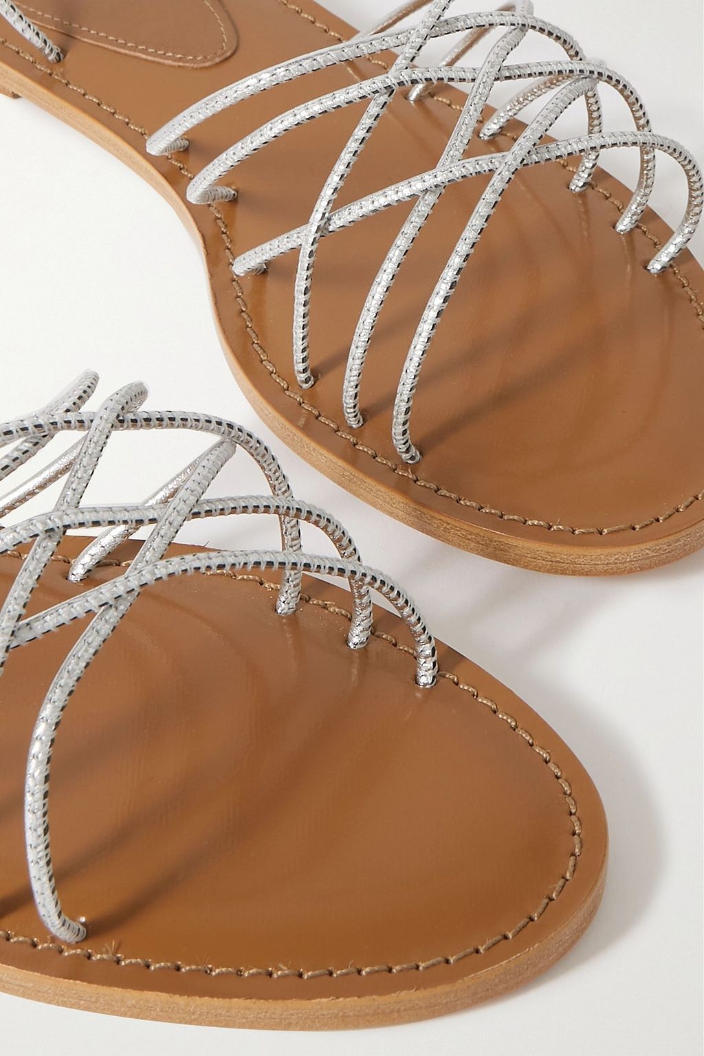 PORTE & PAIRE 메탈릭 가죽 샌들
