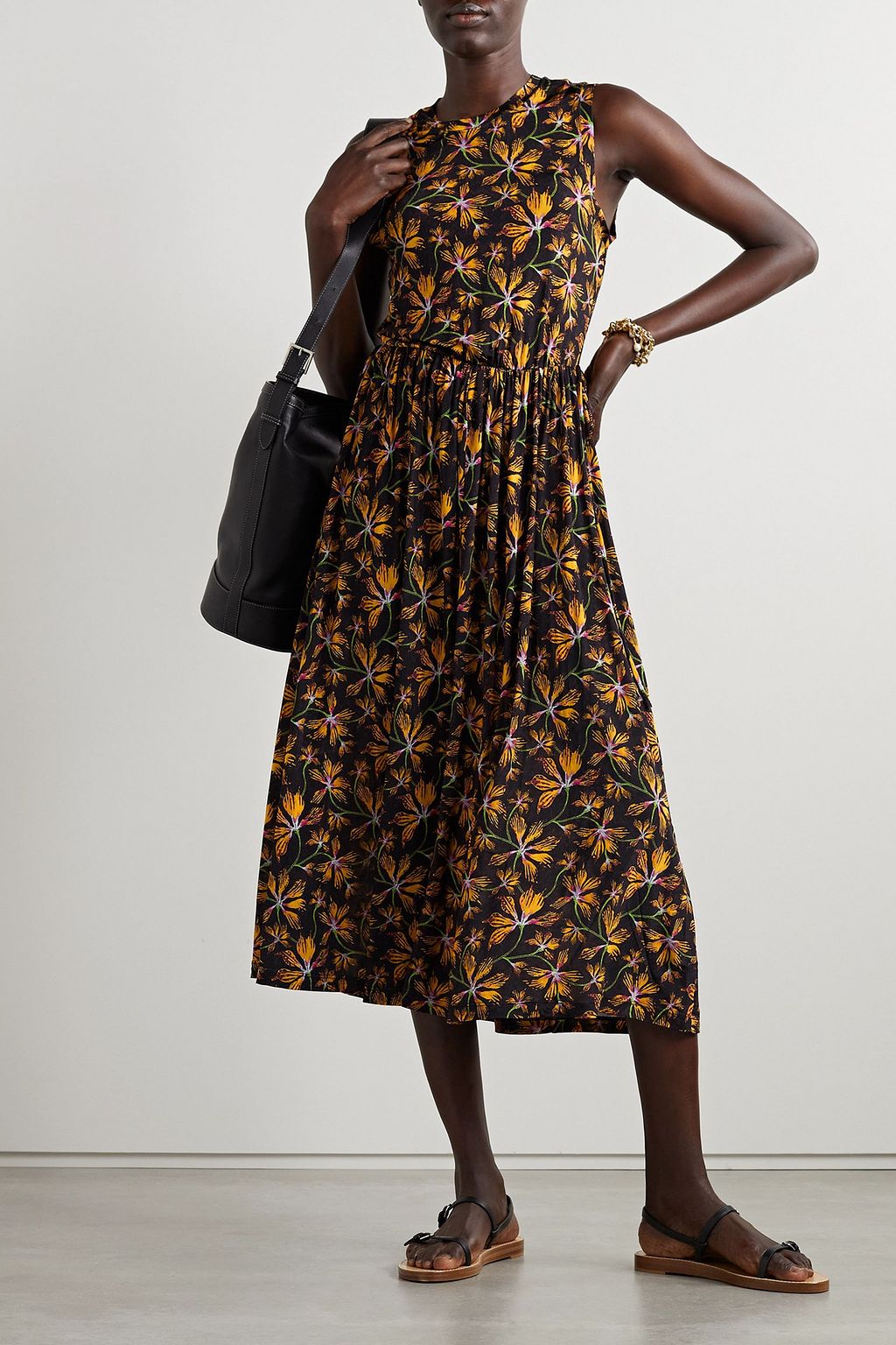 ULLA JOHNSON Clea floral-print stretch-jersey midi dress
