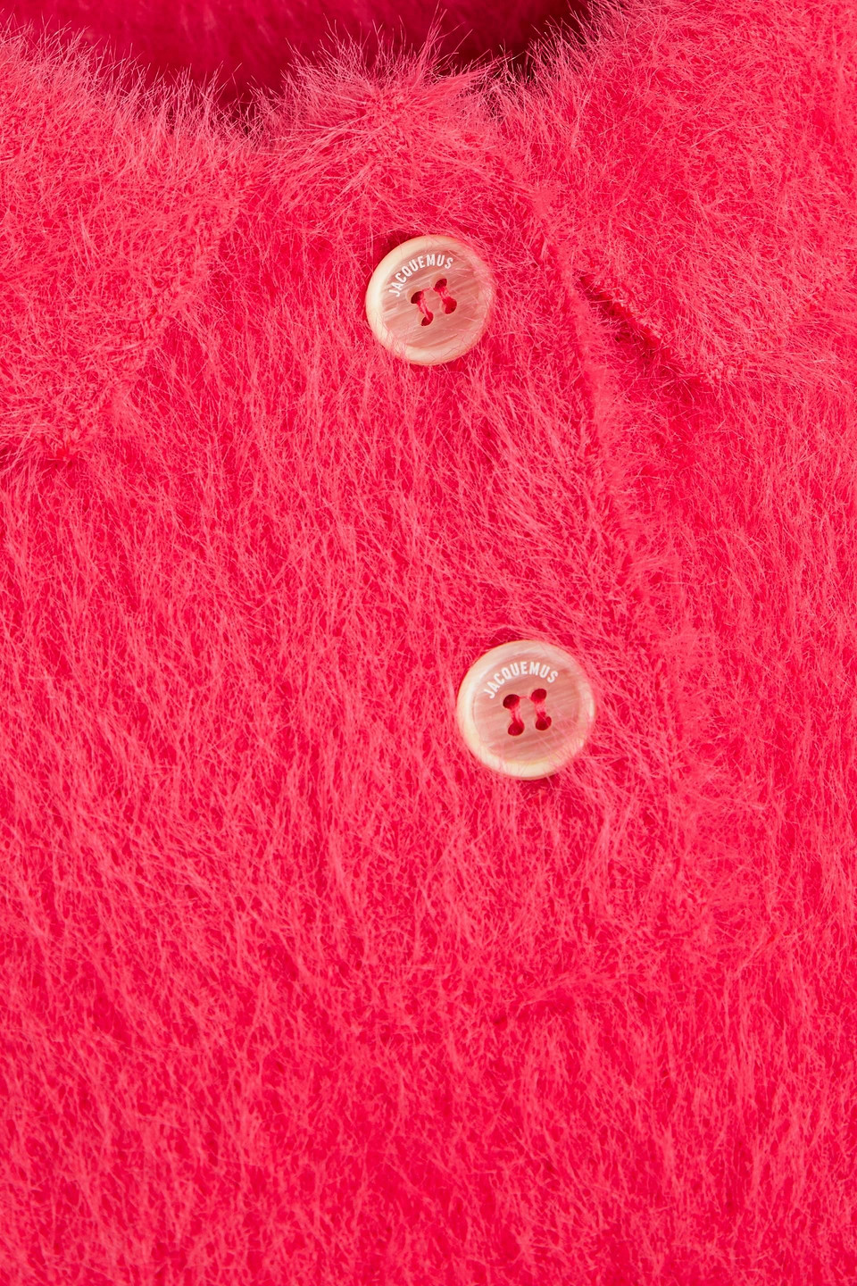 Jacquemus Brushed Stretch-knit Polo Sweater In Bubblegum