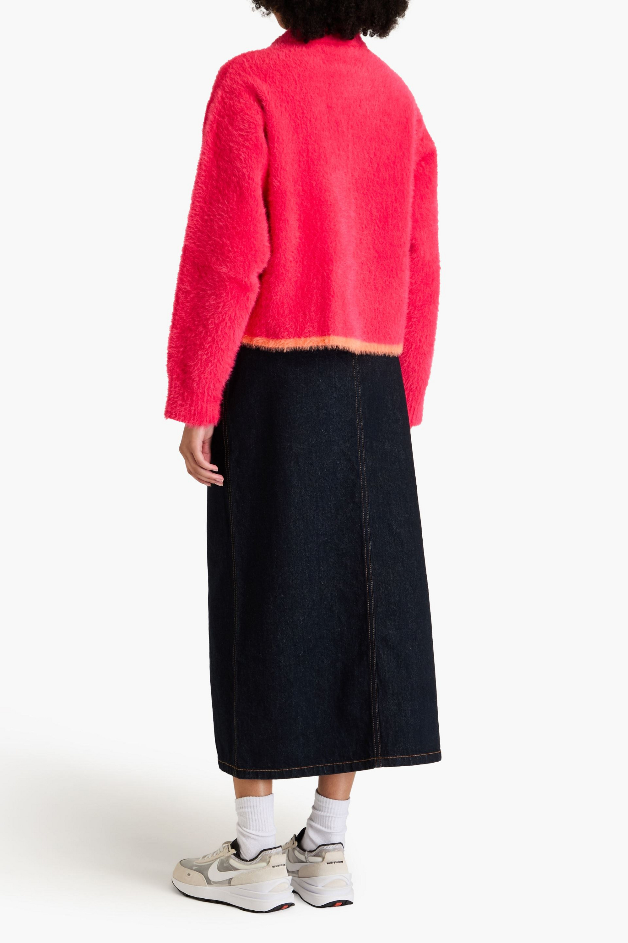 Jacquemus Neve brushed stretch-knit polo sweater