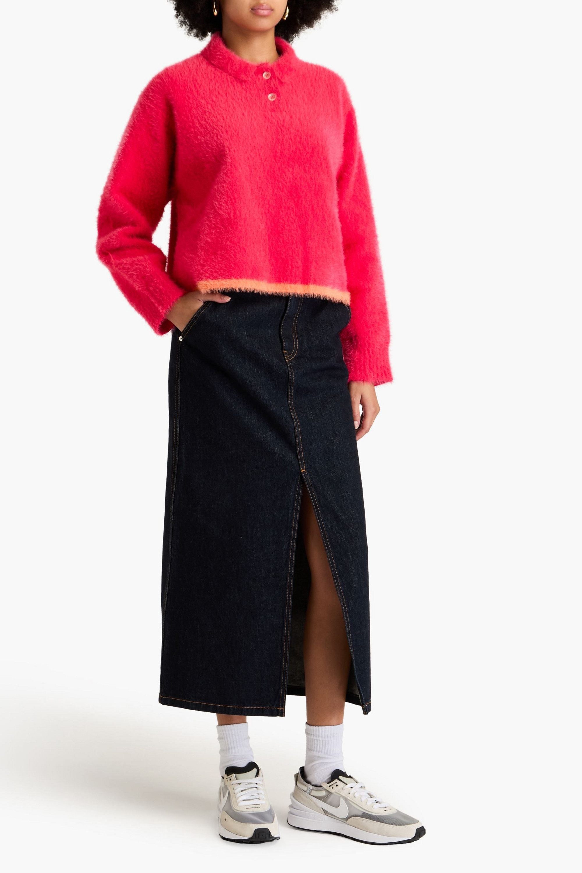 Jacquemus Brushed stretch-knit polo sweater