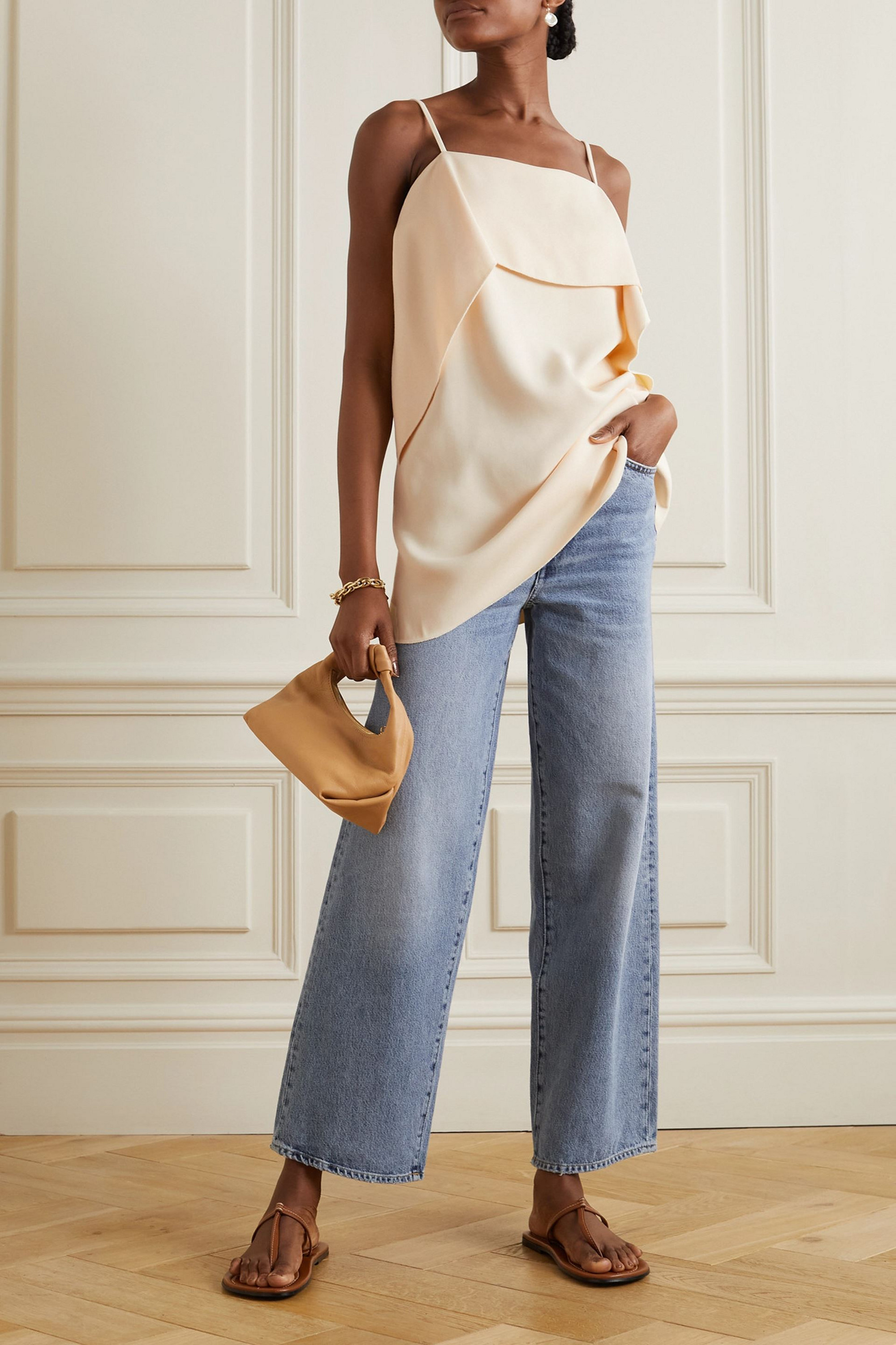TOTEME Draped ribbed jersey camisole