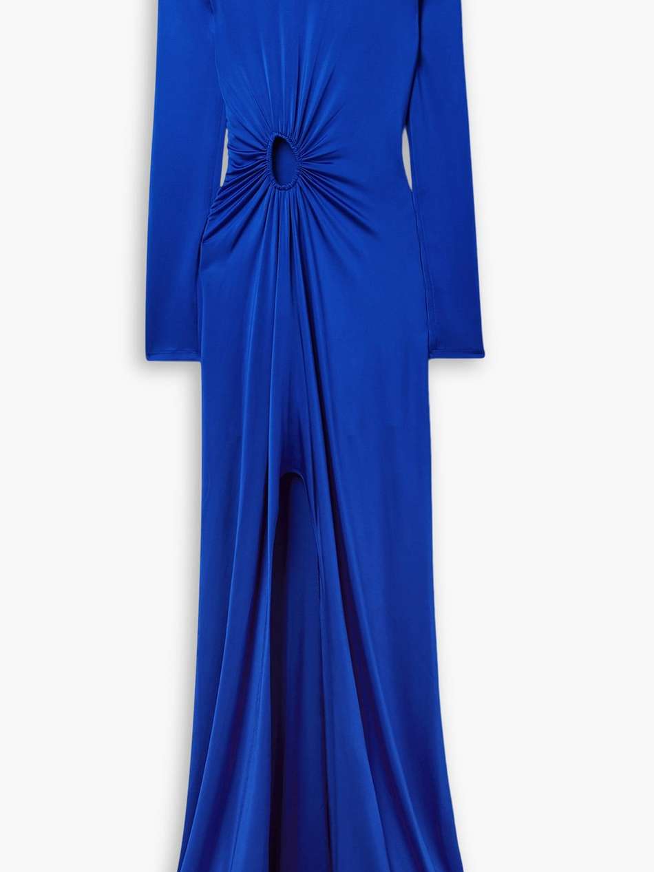 katherine cutout stretch-satin jersey gown